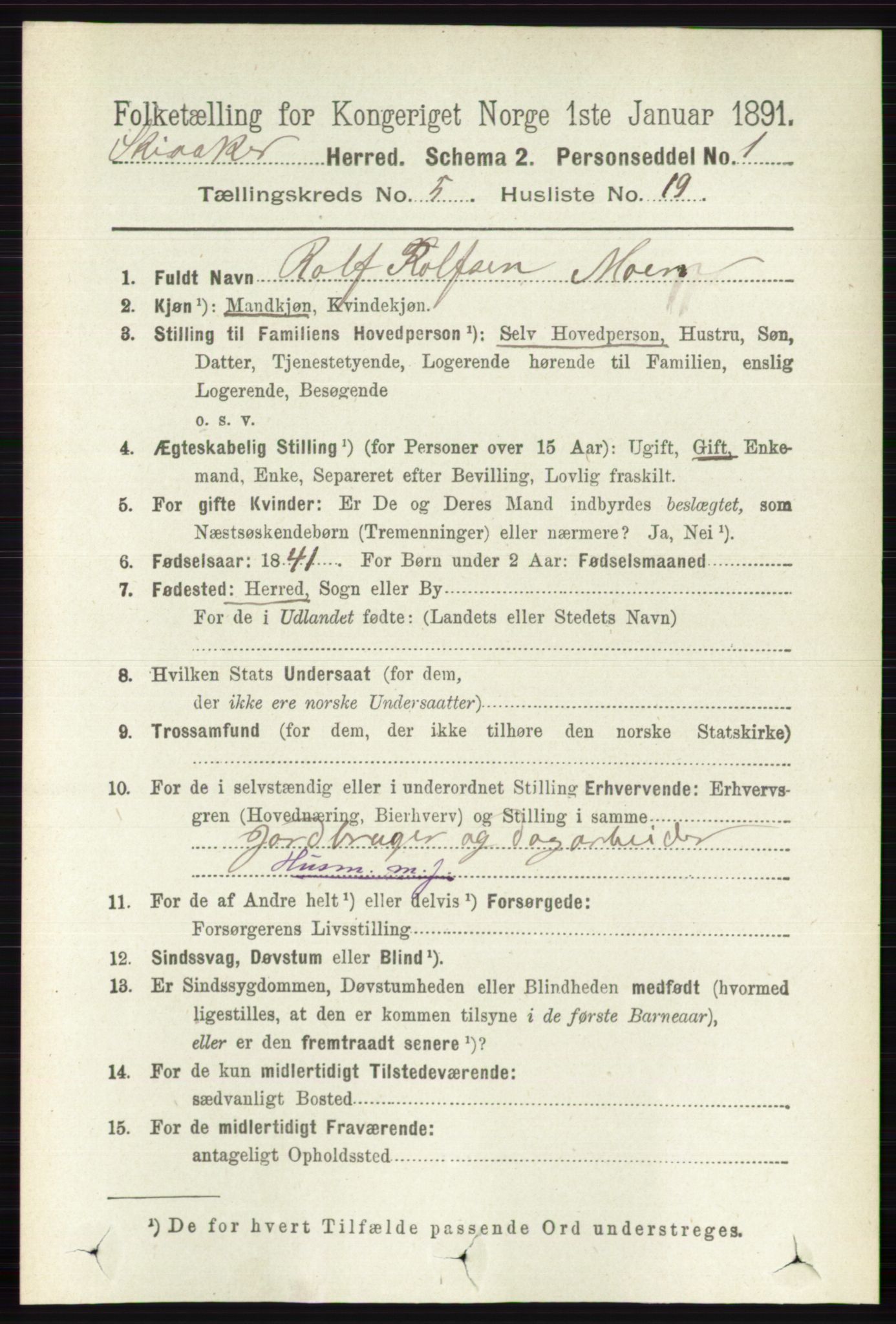 RA, 1891 census for 0513 Skjåk, 1891, p. 1708