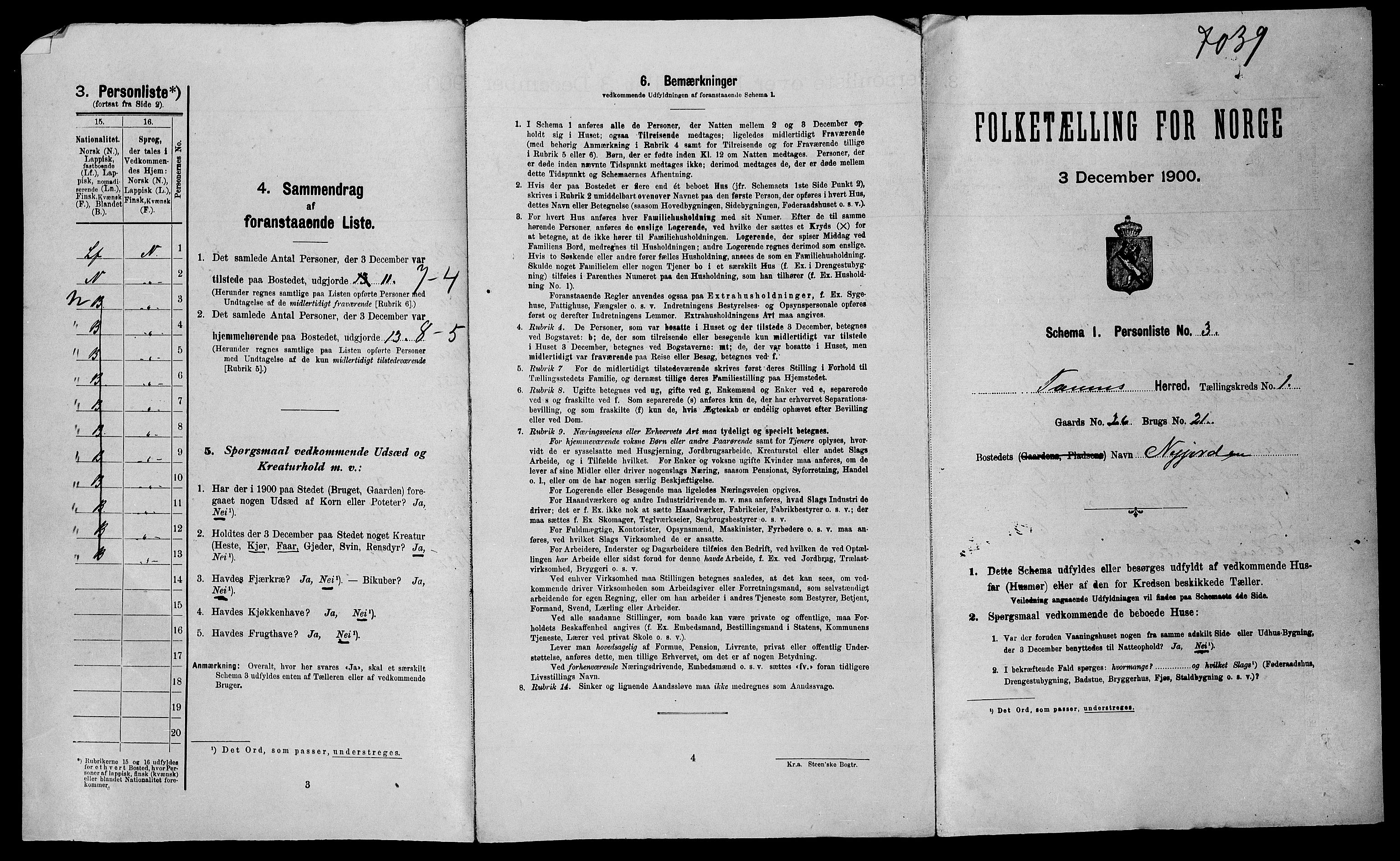 SATØ, 1900 census for Tana, 1900, p. 30