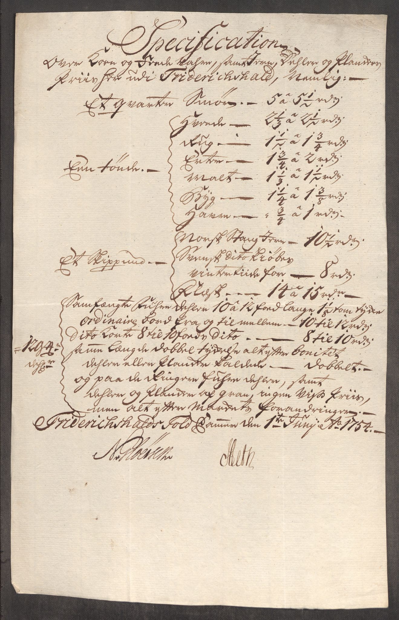 Rentekammeret inntil 1814, Realistisk ordnet avdeling, AV/RA-EA-4070/Oe/L0005: [Ø1]: Priskuranter, 1753-1757, p. 169