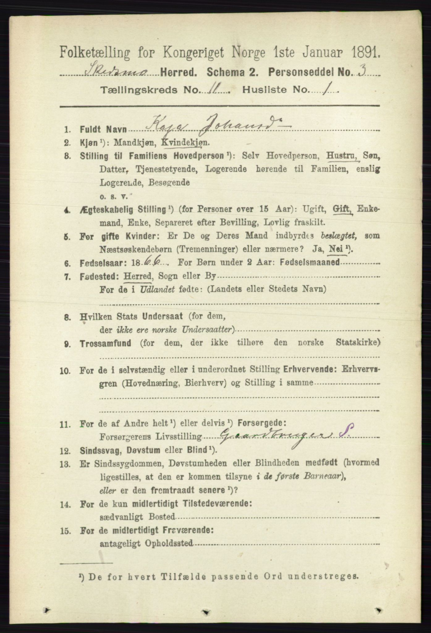 RA, 1891 census for 0231 Skedsmo, 1891, p. 6207