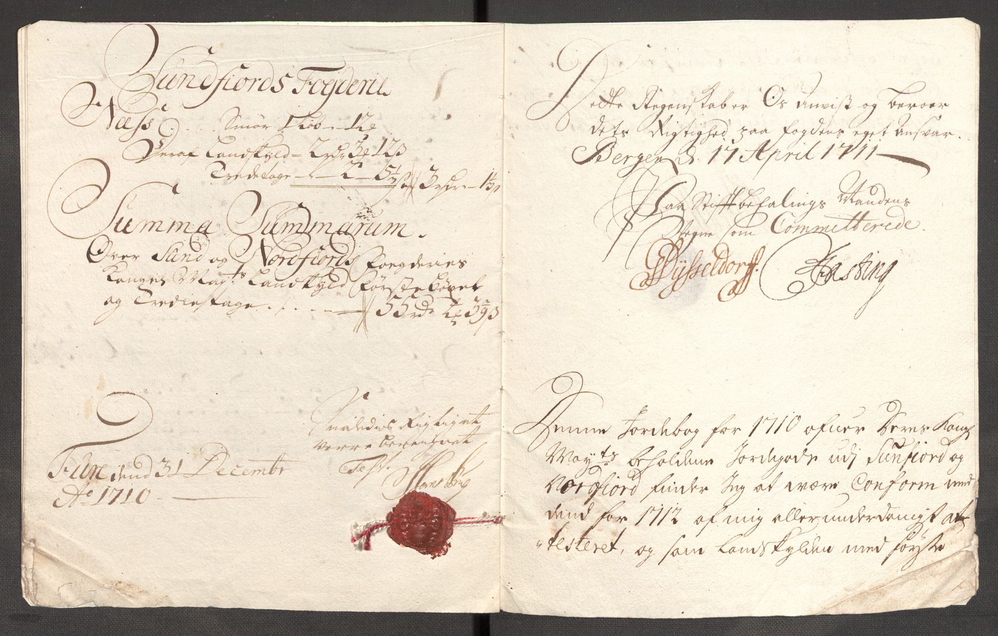 Rentekammeret inntil 1814, Reviderte regnskaper, Fogderegnskap, RA/EA-4092/R53/L3433: Fogderegnskap Sunn- og Nordfjord, 1710-1711, p. 37