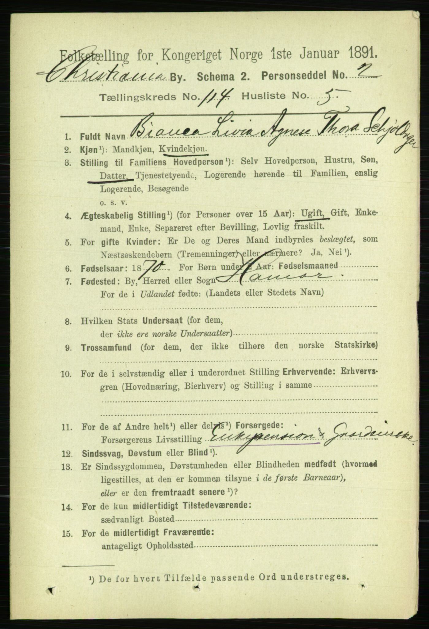 RA, 1891 census for 0301 Kristiania, 1891, p. 60902
