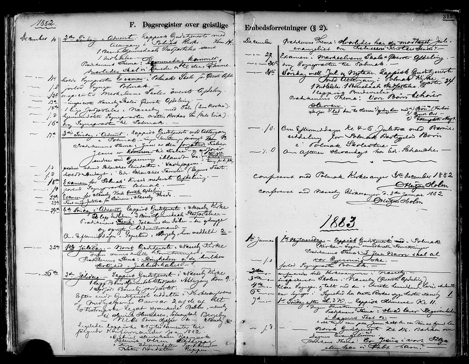 Nesseby sokneprestkontor, SATØ/S-1330/H/Ha/L0004kirke: Parish register (official) no. 4, 1877-1884, p. 312