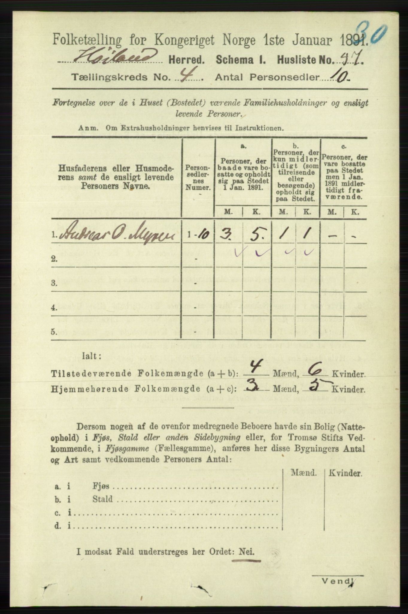 RA, 1891 census for 1123 Høyland, 1891, p. 1020