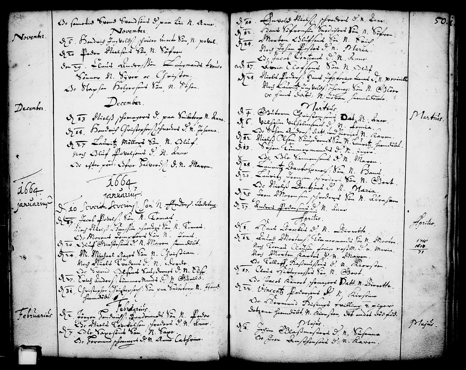 Skien kirkebøker, SAKO/A-302/F/Fa/L0001: Parish register (official) no. 1, 1659-1679, p. 50