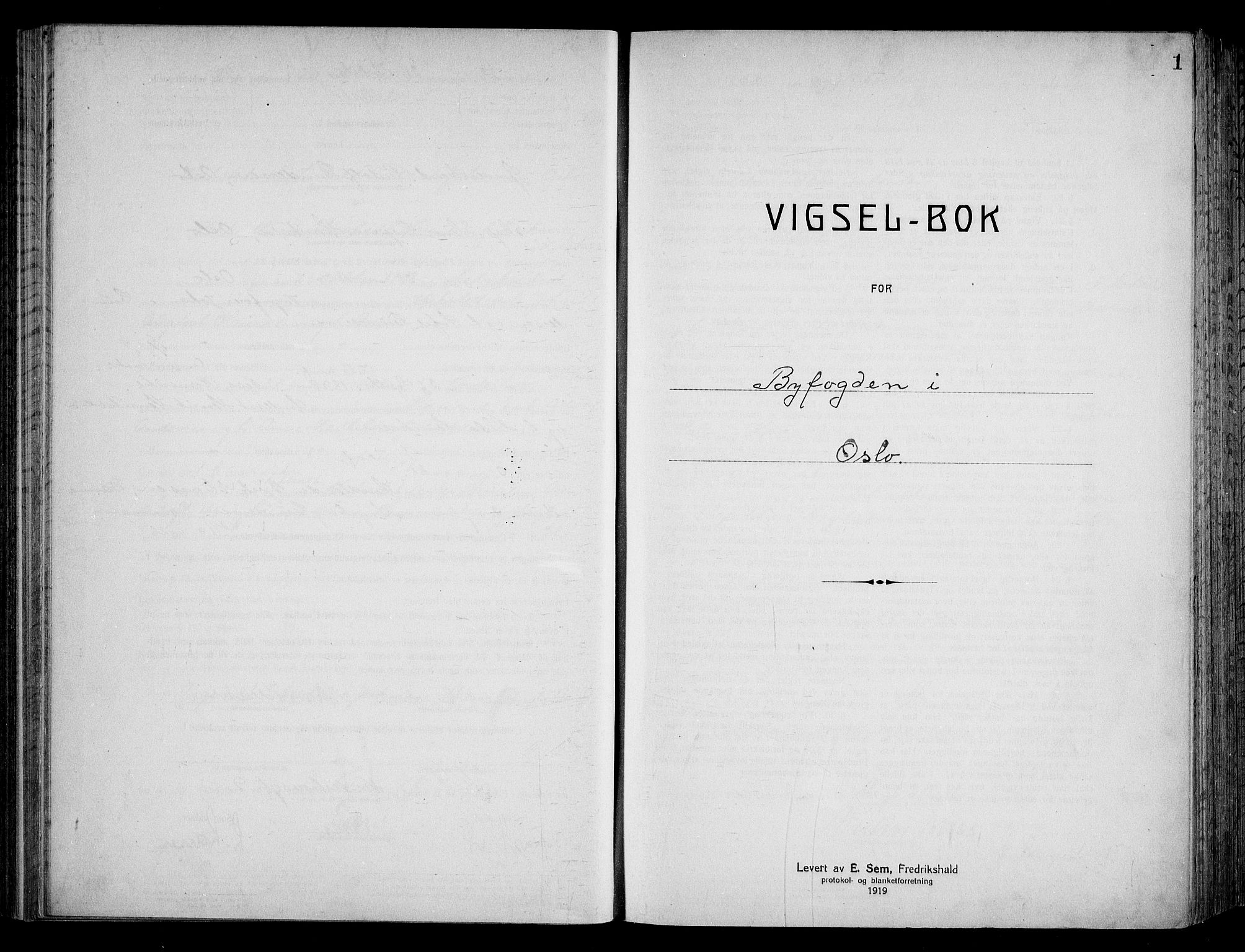 Oslo byfogd avd. I, SAO/A-10220/L/Lb/Lbb/L0019: Notarialprotokoll, rekke II: Vigsler, 1928-1929, p. 1a