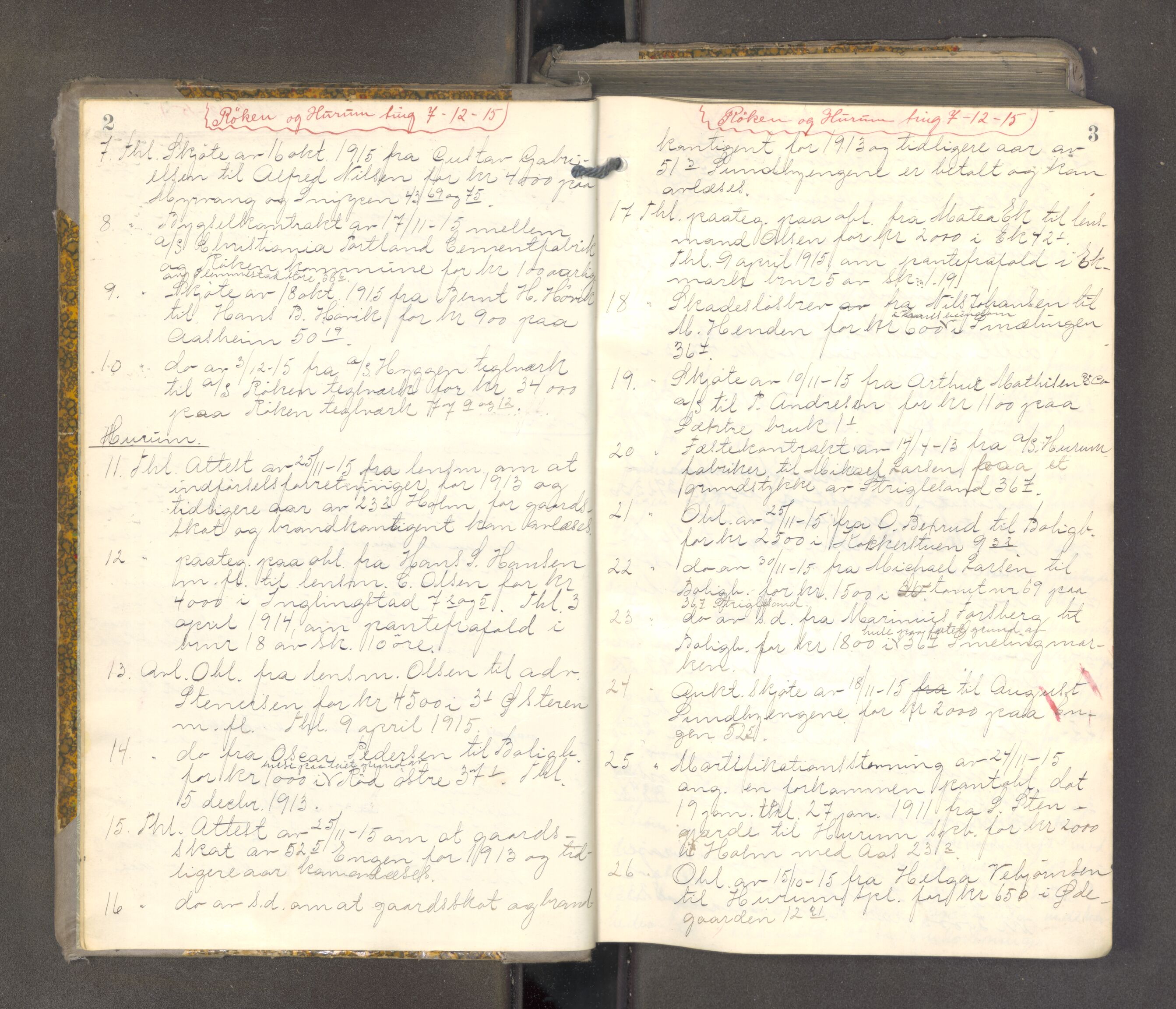Lier, Røyken og Hurum sorenskriveri, AV/SAKO-A-89/F/Fa/L0098: Tingbok, 1915-1918, p. 2-3
