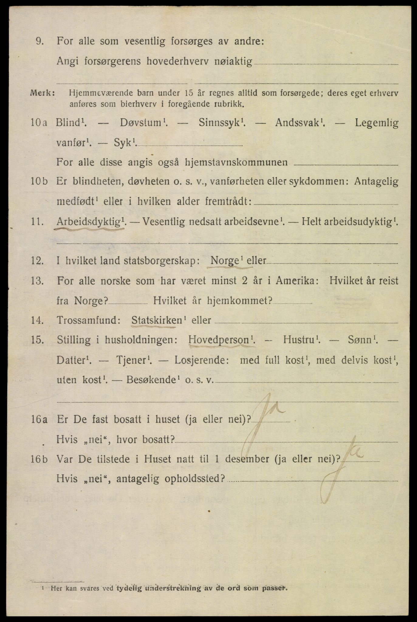 SAK, 1920 census for Mandal, 1920, p. 9112