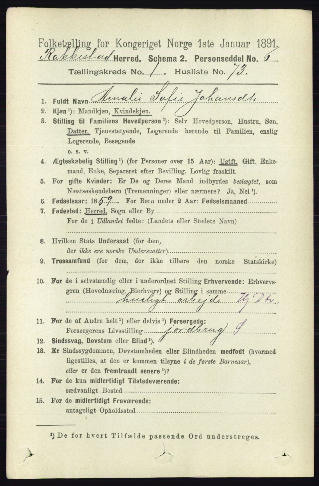 RA, 1891 census for 0128 Rakkestad, 1891, p. 517