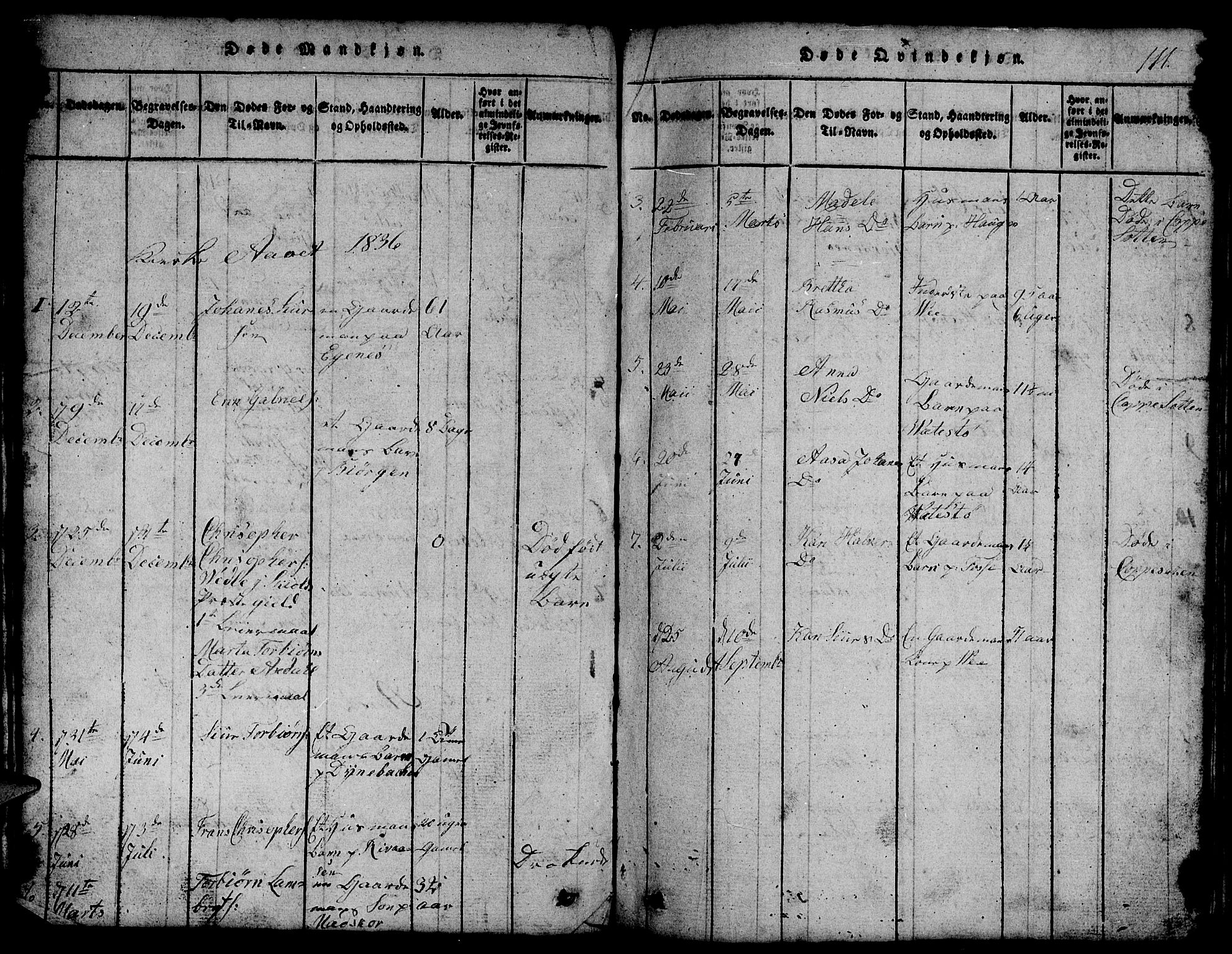 Etne sokneprestembete, SAB/A-75001/H/Hab: Parish register (copy) no. B 1, 1815-1850, p. 111
