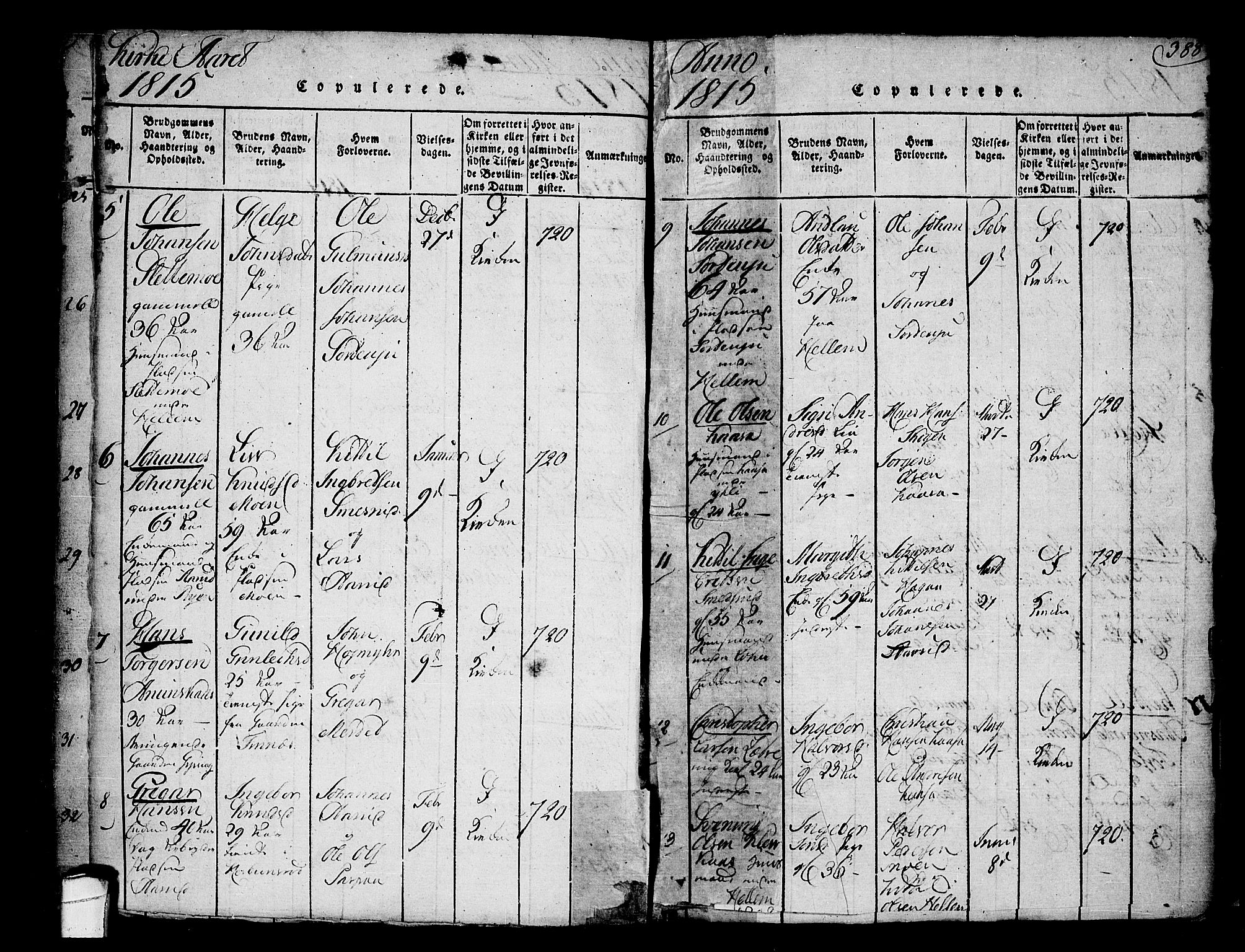 Heddal kirkebøker, AV/SAKO-A-268/F/Fa/L0005: Parish register (official) no. I 5, 1814-1837, p. 387-388