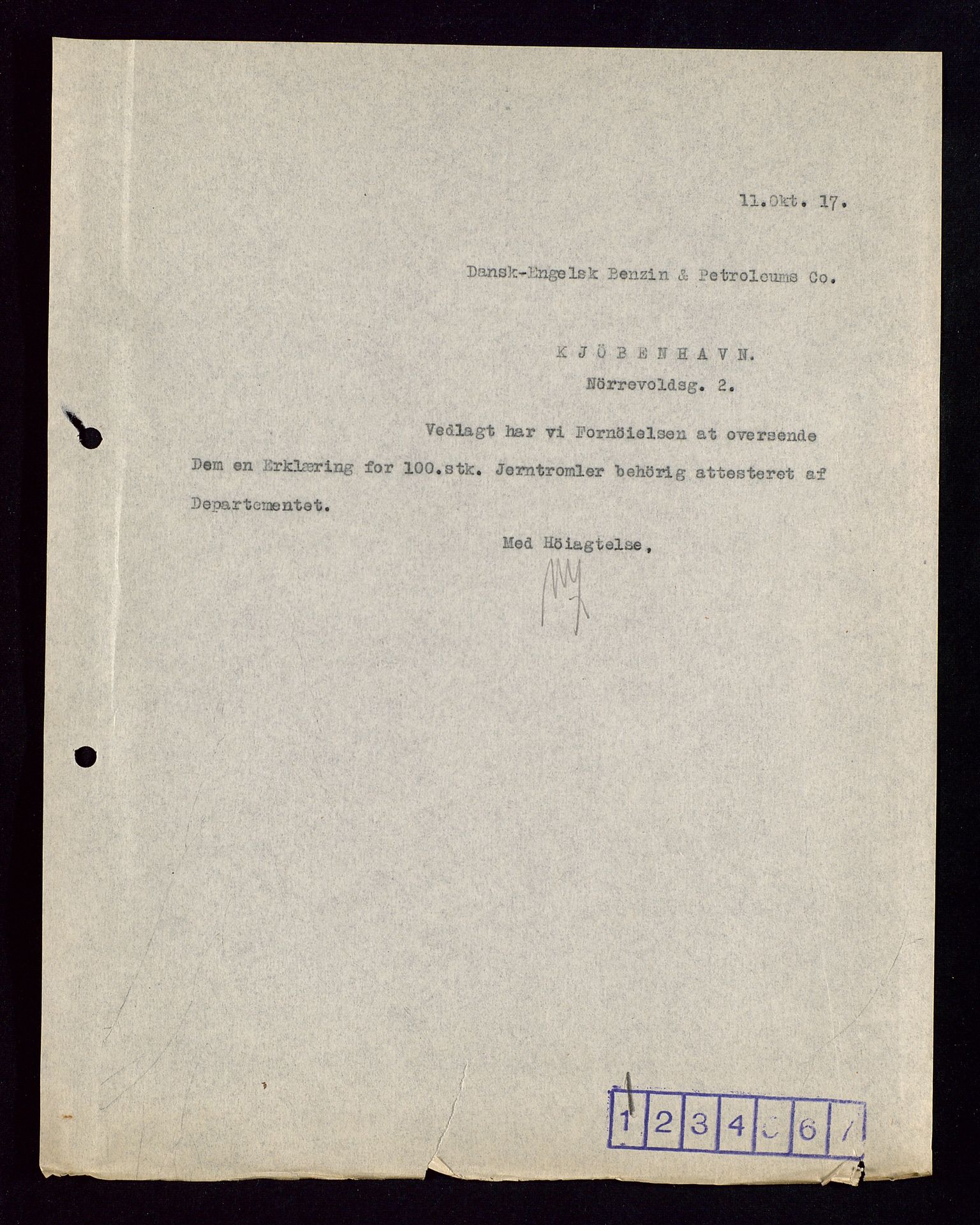 Pa 1521 - A/S Norske Shell, AV/SAST-A-101915/E/Ea/Eaa/L0002: Sjefskorrespondanse, 1917-1918, p. 287