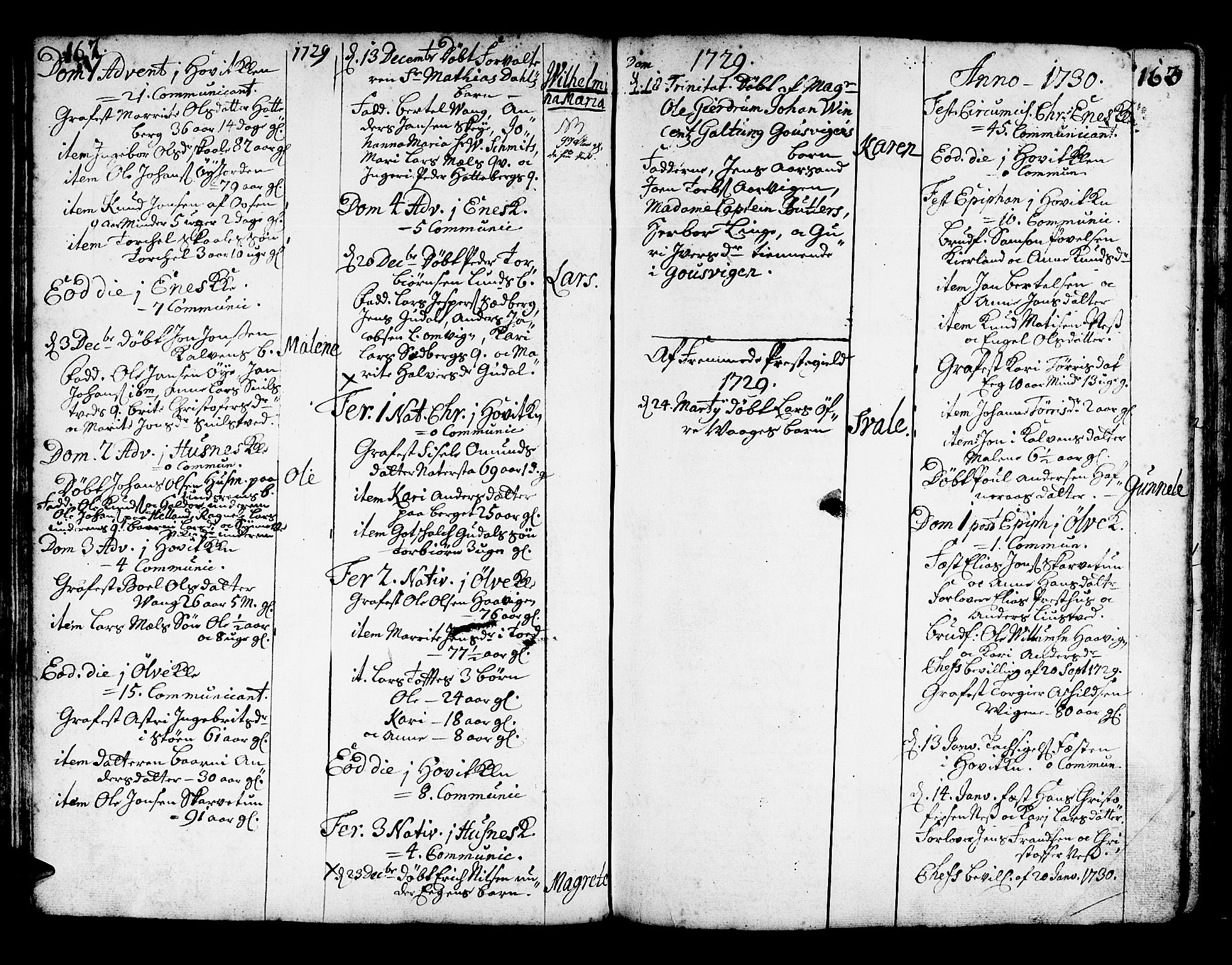 Kvinnherad sokneprestembete, SAB/A-76401/H/Haa: Parish register (official) no. A 2, 1710-1753, p. 162-163