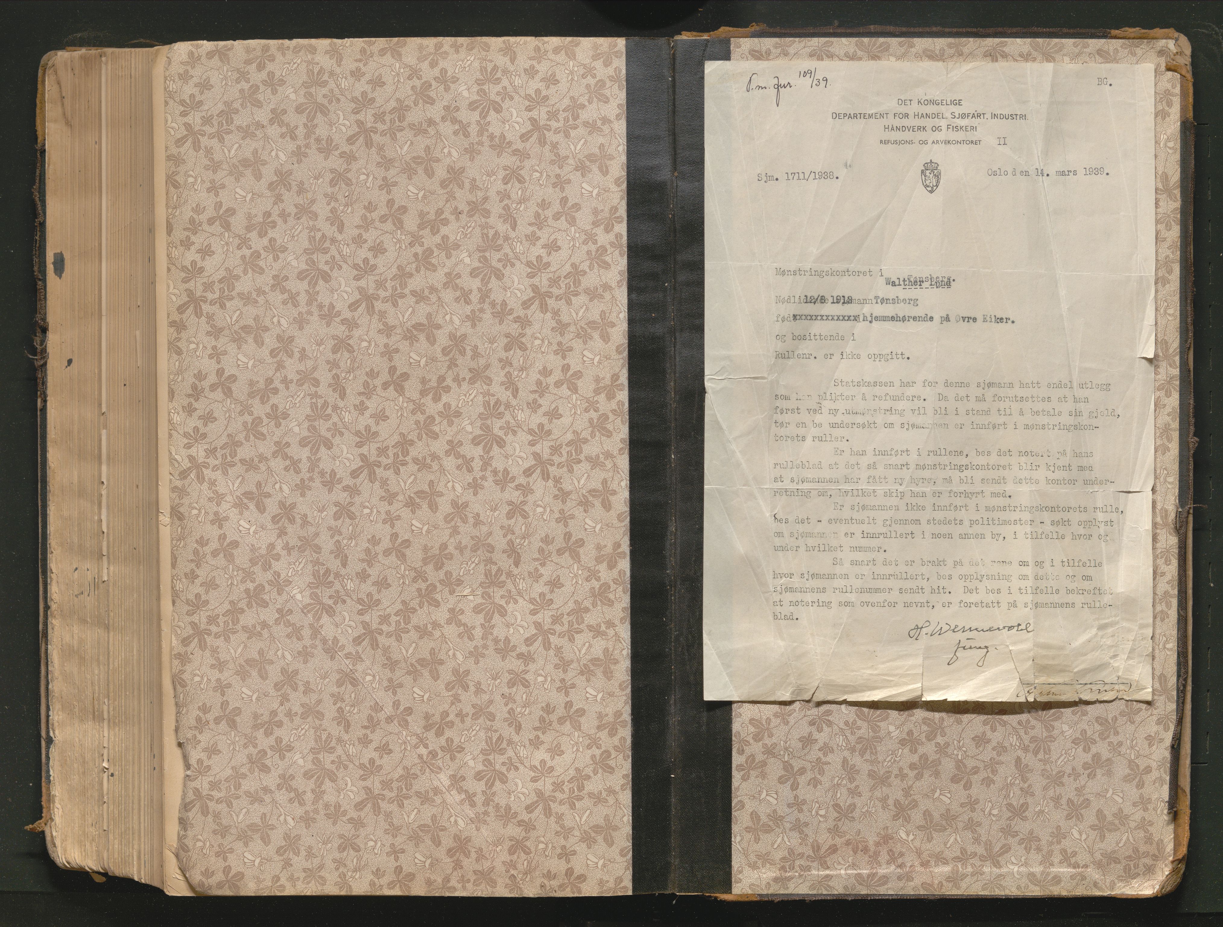 Tønsberg innrulleringskontor, AV/SAKO-A-786/F/Fb/L0010: Annotasjonsrulle Patent nr. 4081-4988, 1911-1948