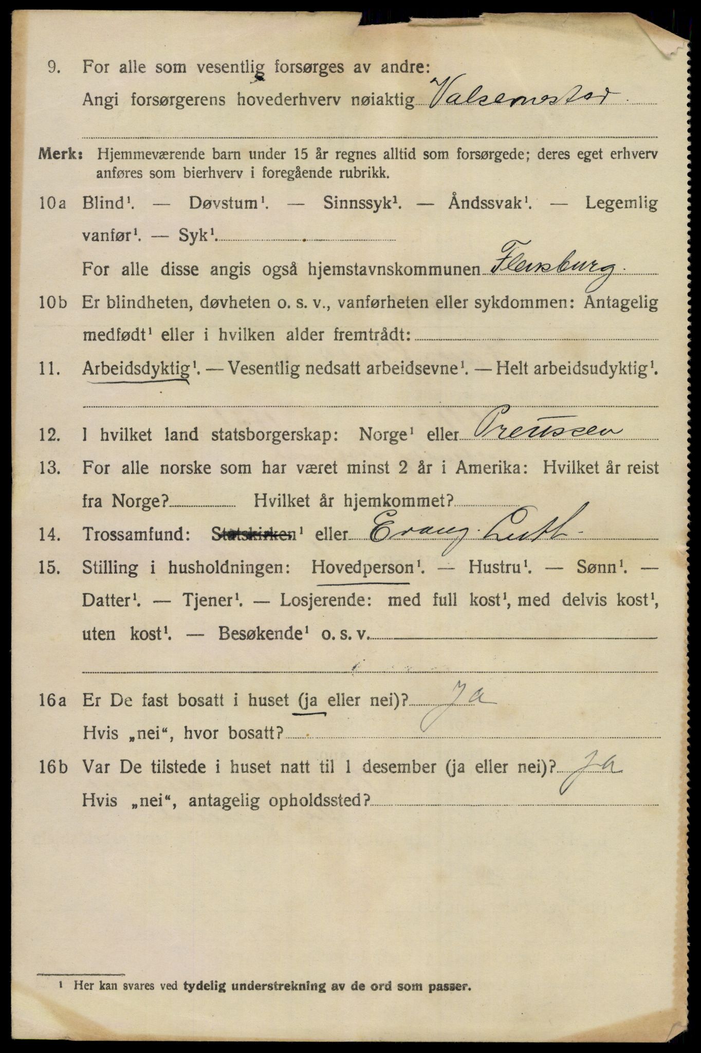 SAKO, 1920 census for Porsgrunn, 1920, p. 18890