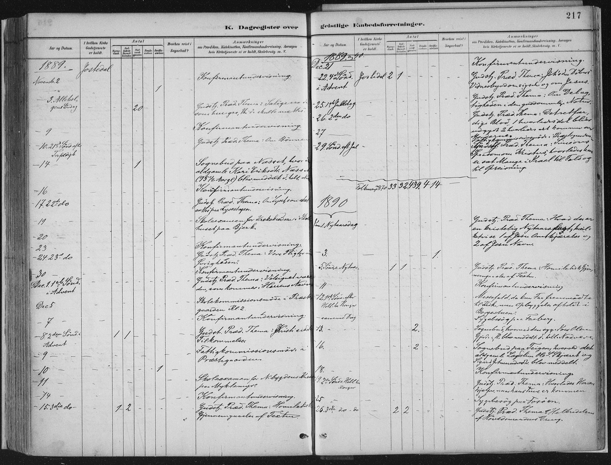 Jostedal sokneprestembete, SAB/A-80601/H/Haa/Haab/L0001: Parish register (official) no. B 1, 1887-1914, p. 217
