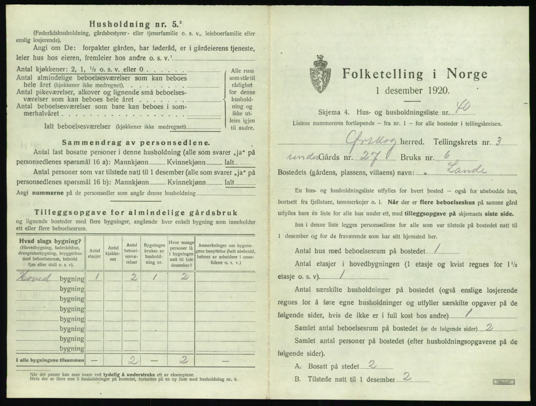 SAT, 1920 census for Ørskog, 1920, p. 284