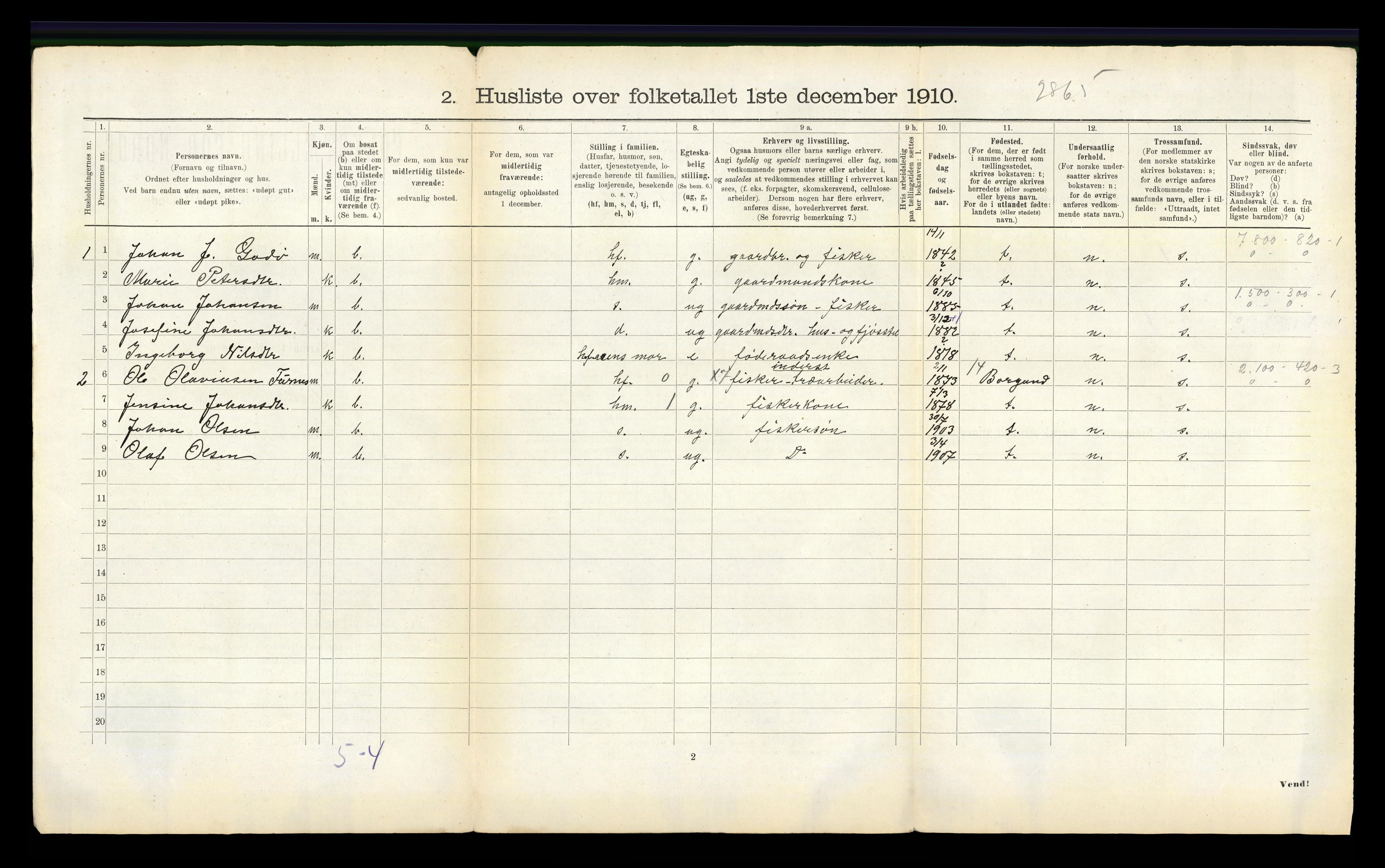 RA, 1910 census for Giske, 1910, p. 26