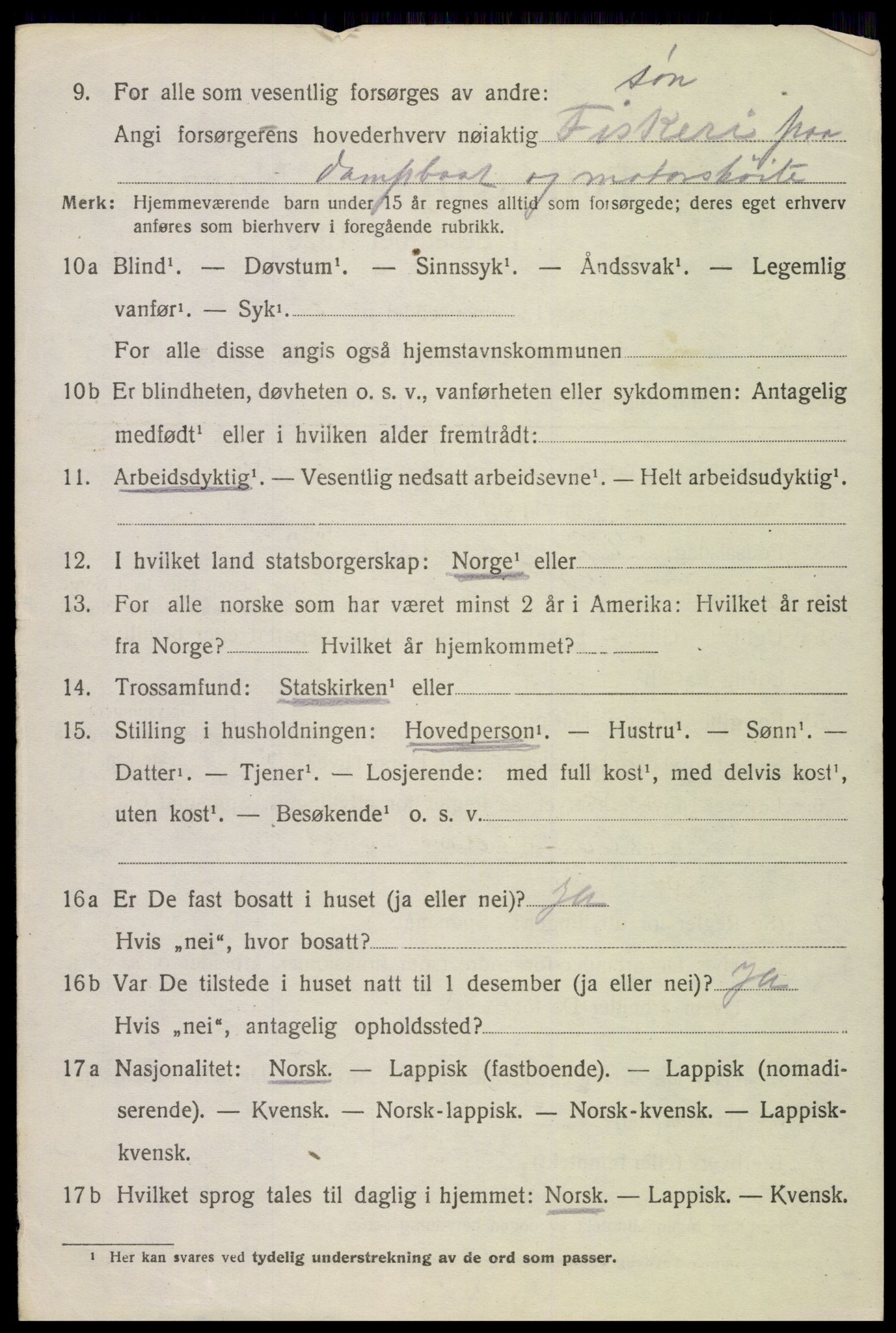 SAT, 1920 census for Hadsel, 1920, p. 21915