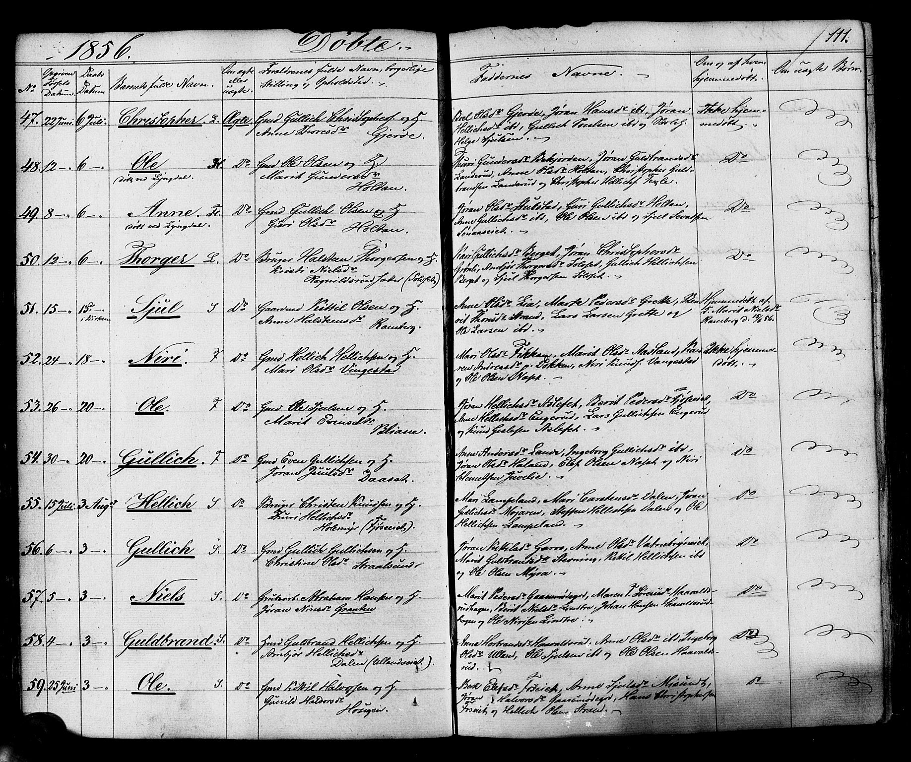 Flesberg kirkebøker, AV/SAKO-A-18/F/Fa/L0006: Parish register (official) no. I 6, 1834-1860, p. 111