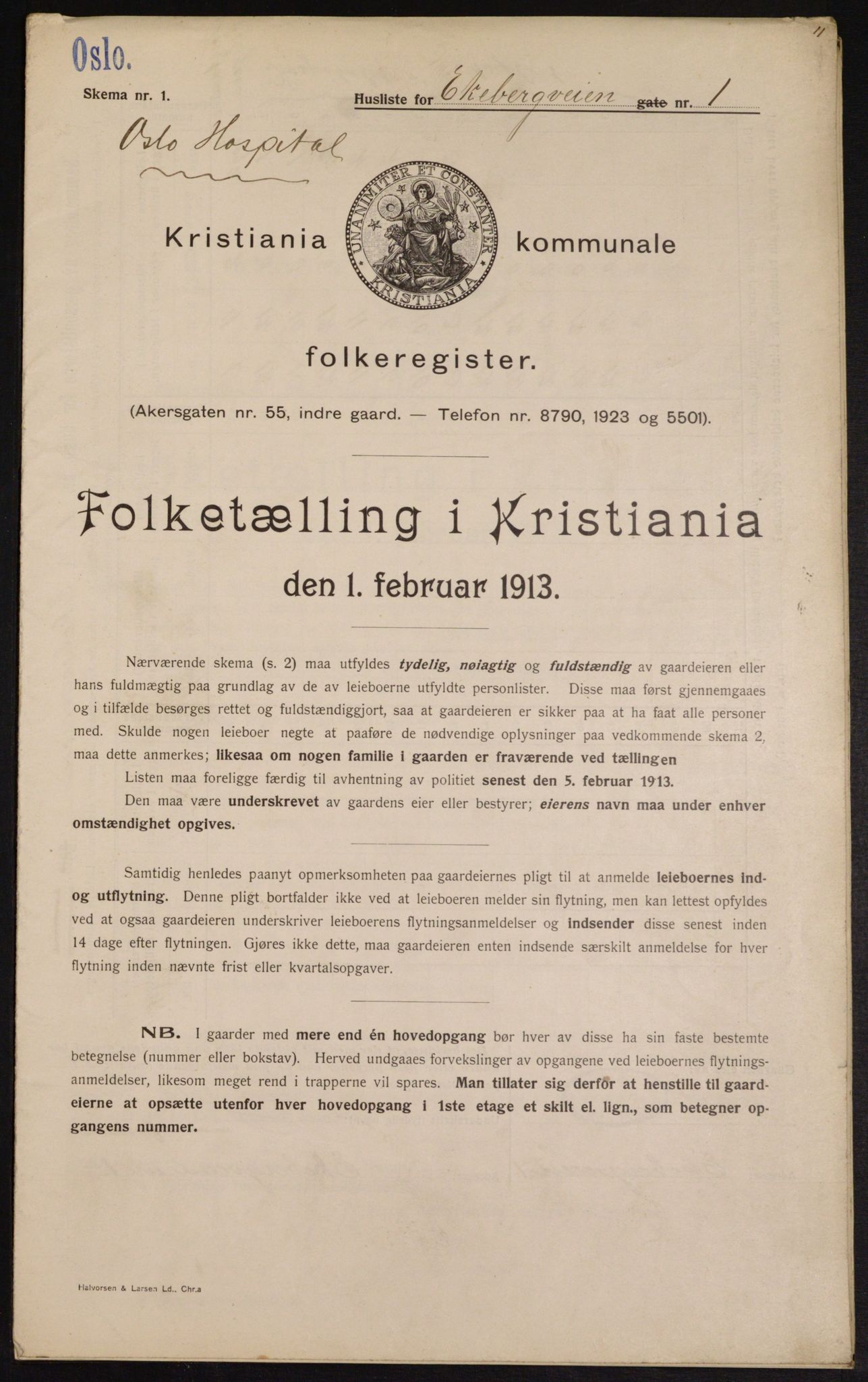 OBA, Municipal Census 1913 for Kristiania, 1913, p. 20199