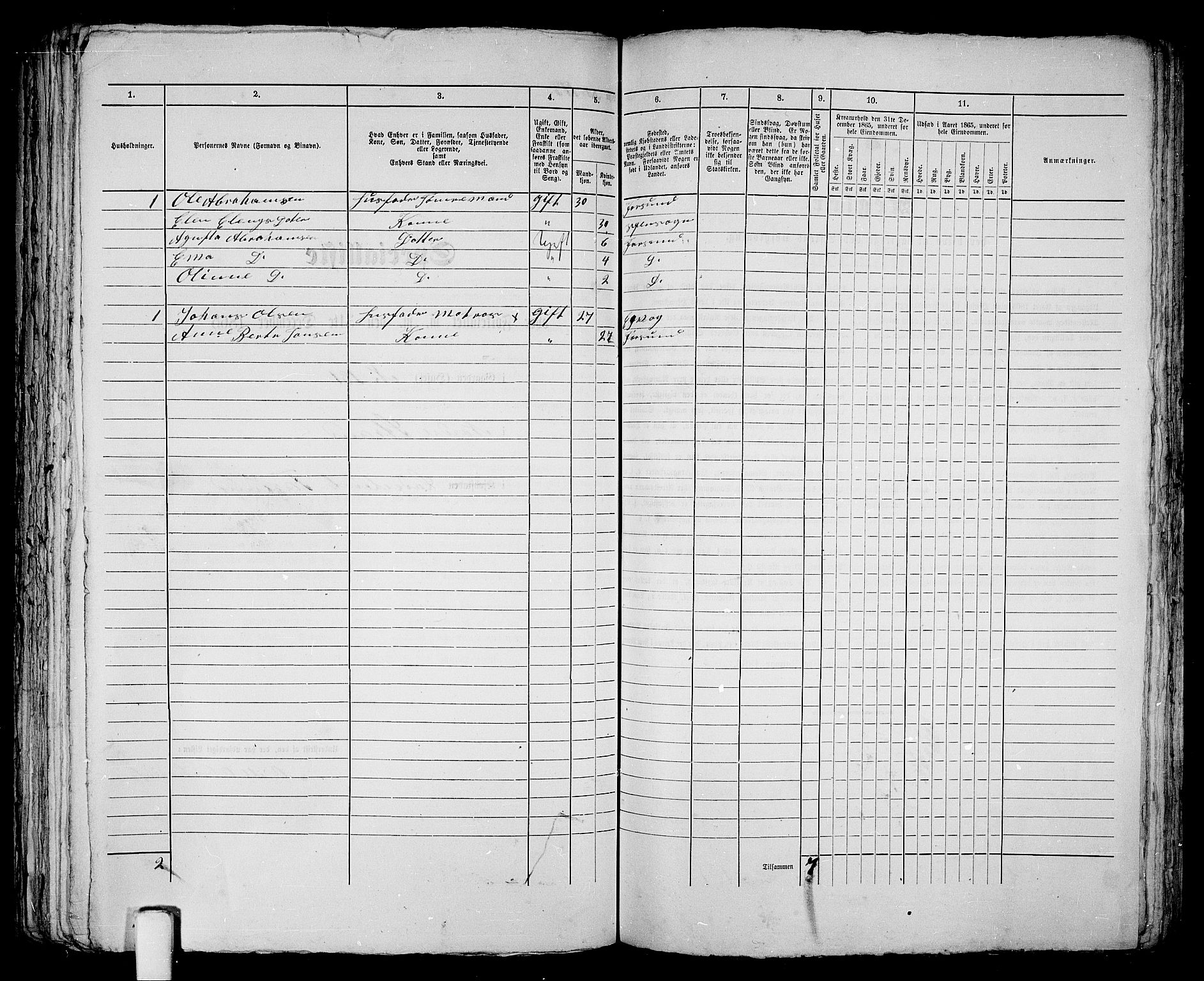 RA, 1865 census for Vanse/Farsund, 1865, p. 243