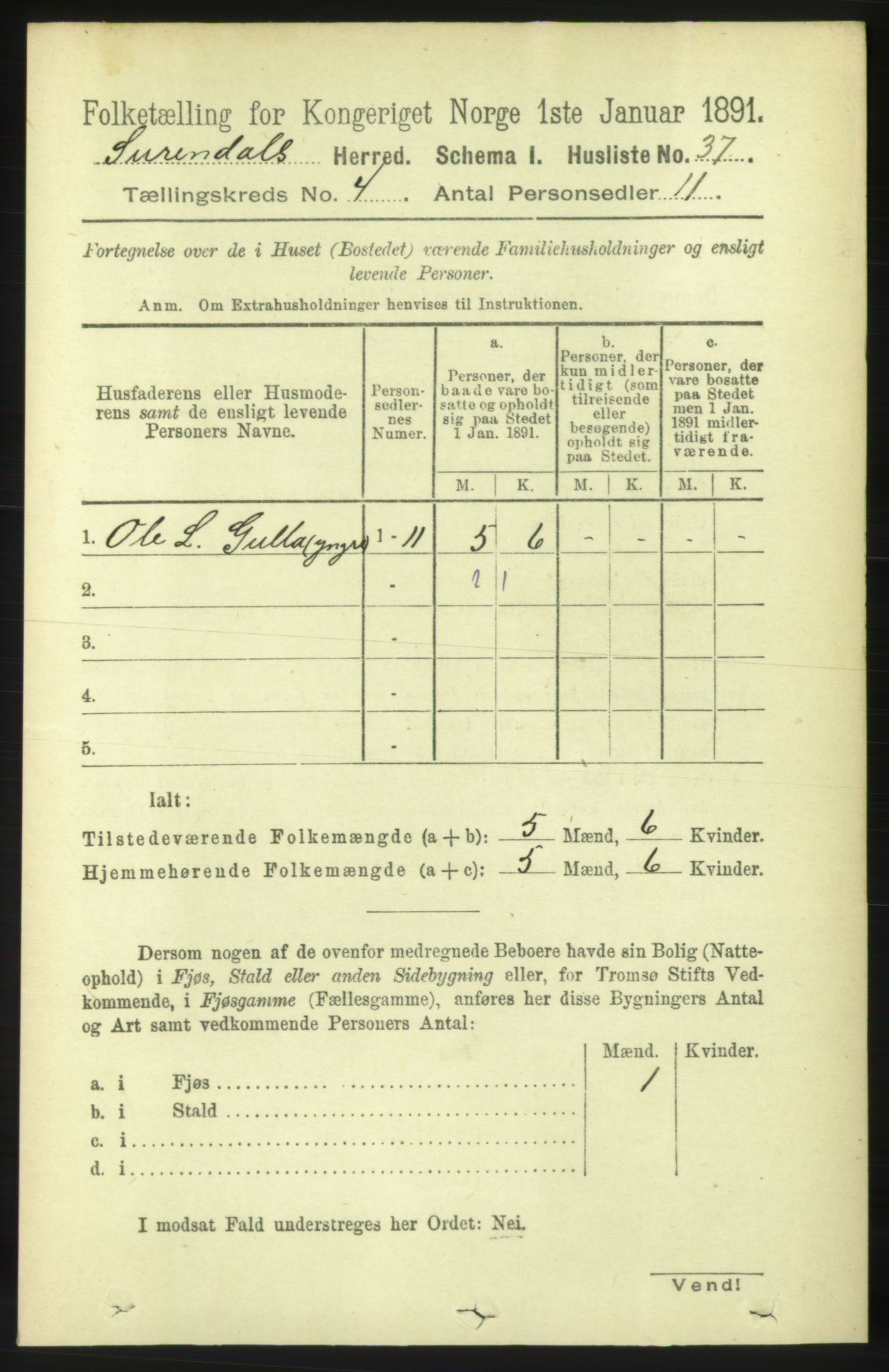 RA, 1891 census for 1566 Surnadal, 1891, p. 1059