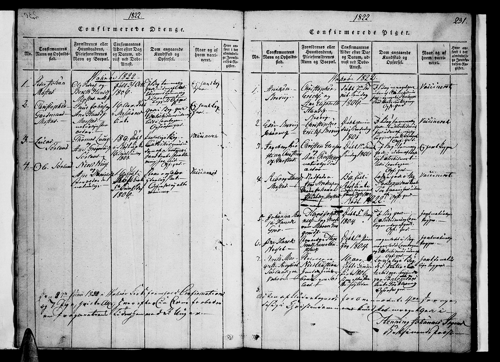 Ministerialprotokoller, klokkerbøker og fødselsregistre - Nordland, AV/SAT-A-1459/807/L0120: Parish register (official) no. 807A03, 1821-1848, p. 231