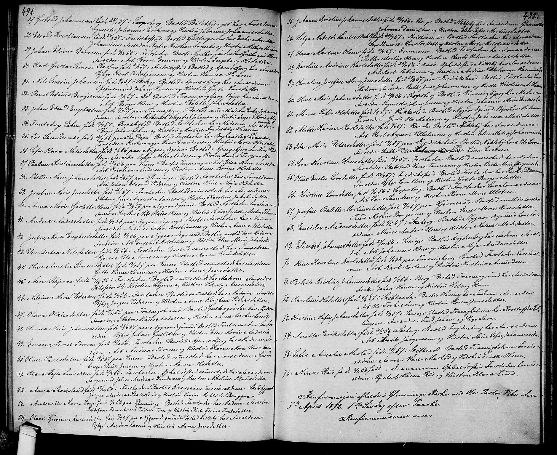 Glemmen prestekontor Kirkebøker, SAO/A-10908/G/Ga/L0004: Parish register (copy) no. 4, 1867-1875, p. 491-492