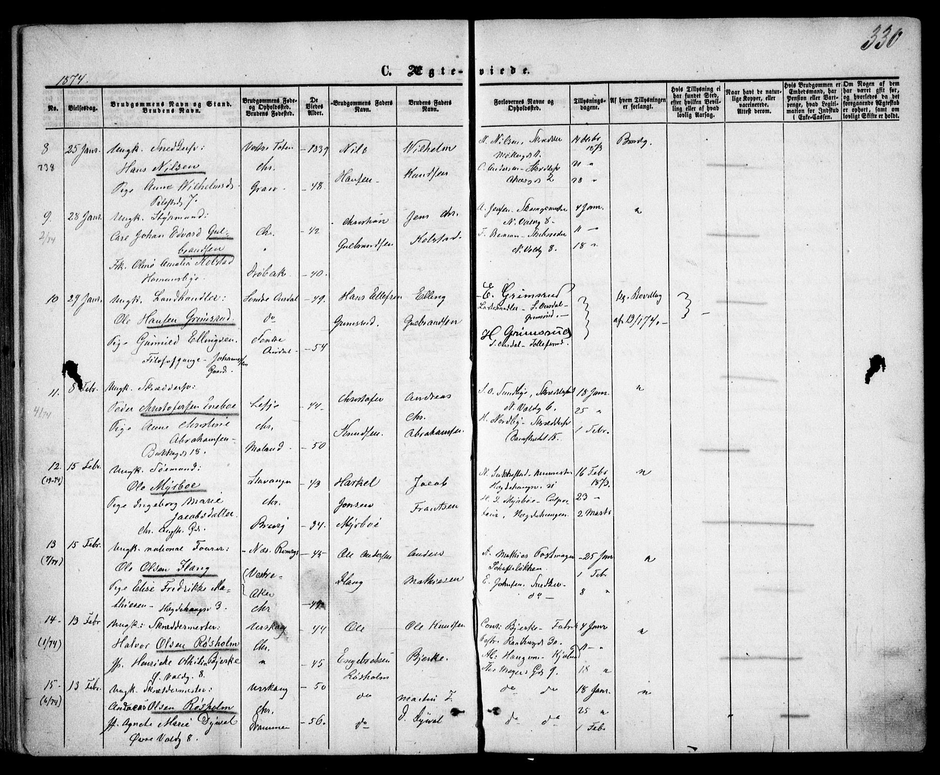 Trefoldighet prestekontor Kirkebøker, SAO/A-10882/F/Fc/L0001: Parish register (official) no. III 1, 1858-1874, p. 330