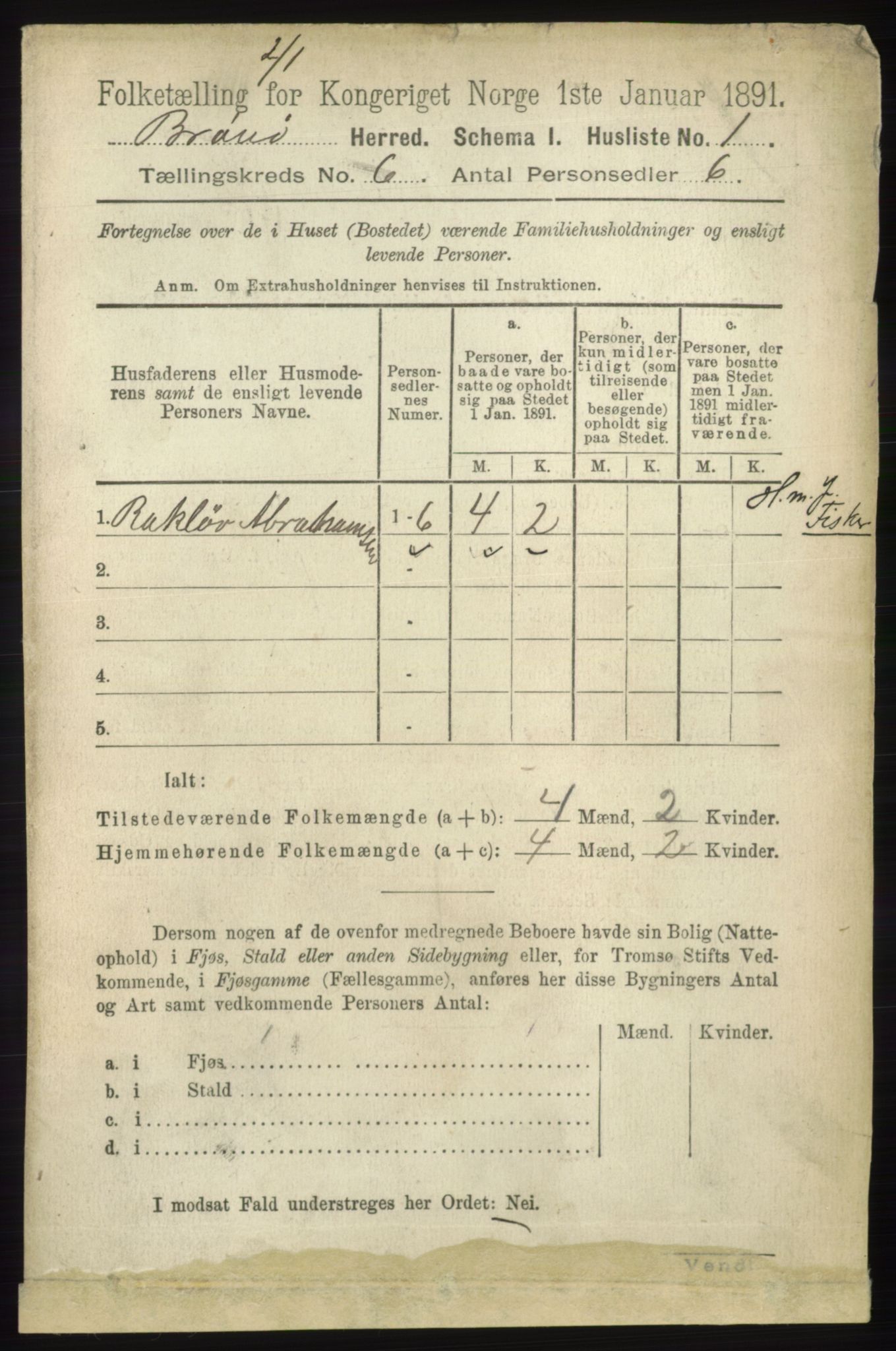 RA, 1891 census for 1814 Brønnøy, 1891, p. 3181