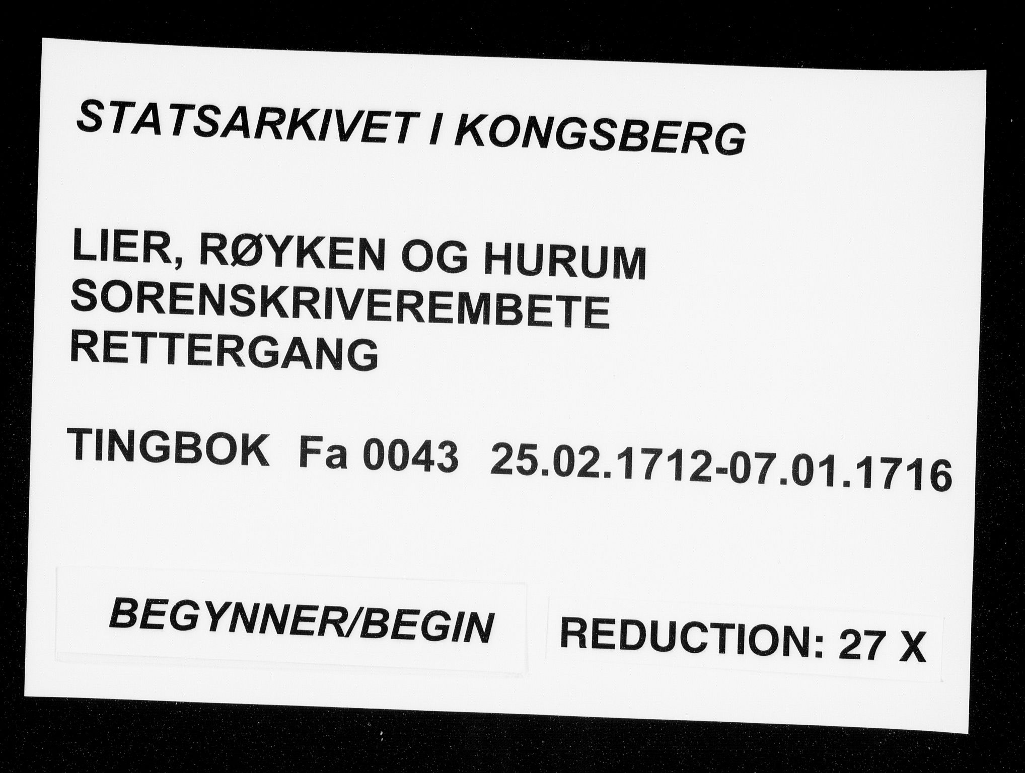 Lier, Røyken og Hurum sorenskriveri, SAKO/A-89/F/Fa/L0043: Tingbok, 1712-1716