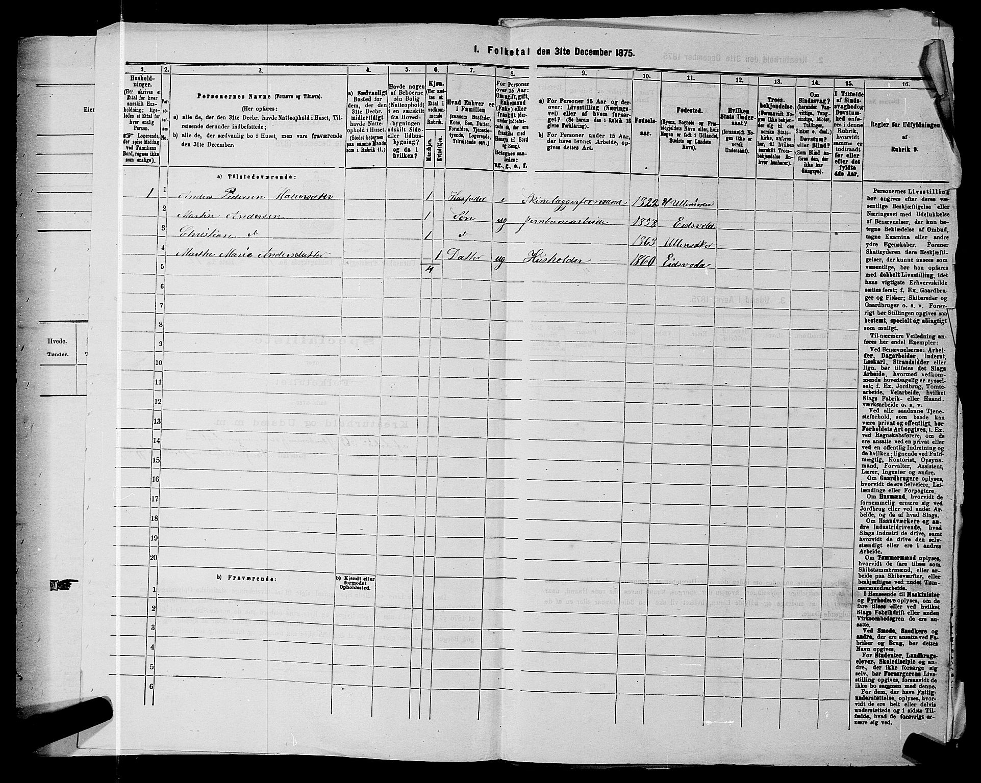 RA, 1875 census for 0235P Ullensaker, 1875, p. 1860