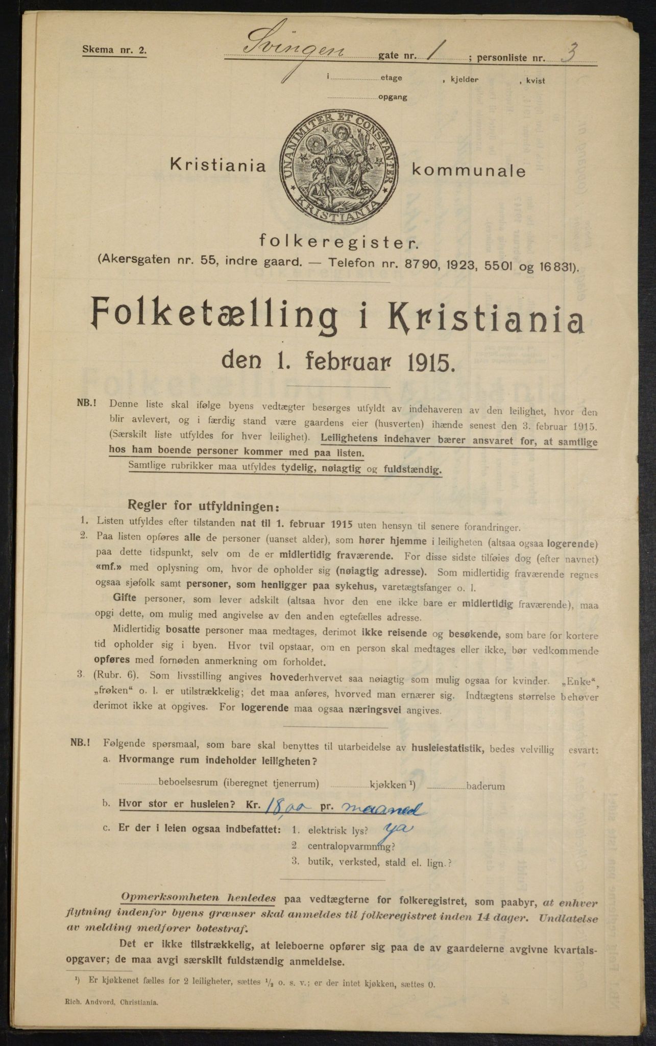 OBA, Municipal Census 1915 for Kristiania, 1915, p. 106361