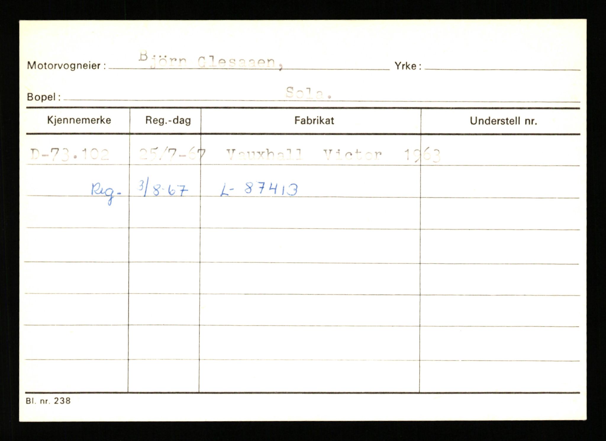 Stavanger trafikkstasjon, SAST/A-101942/0/G/L0008: Registreringsnummer: 67519 - 84533, 1930-1971, p. 851