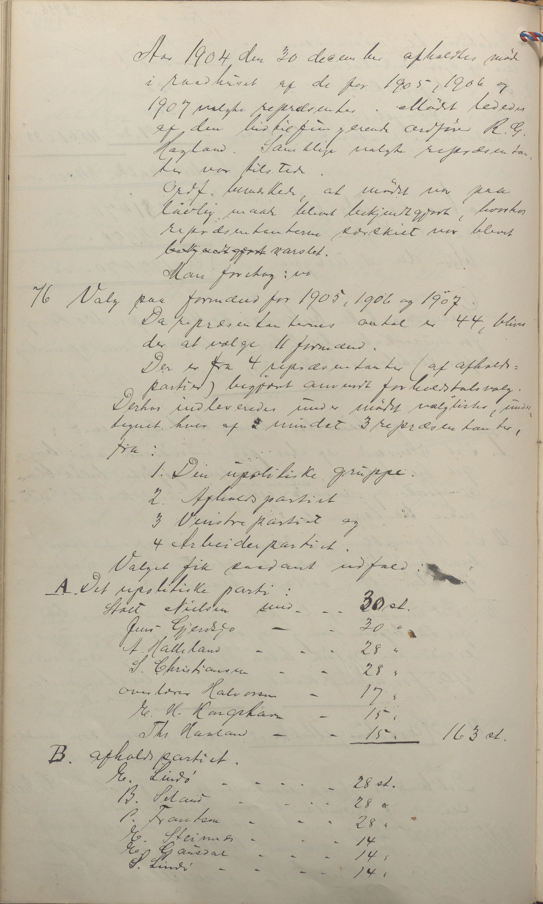 Haugesund kommune - Formannskapet, IKAR/X-0001/A/L0008: Møtebok, 1903-1906, p. 129b