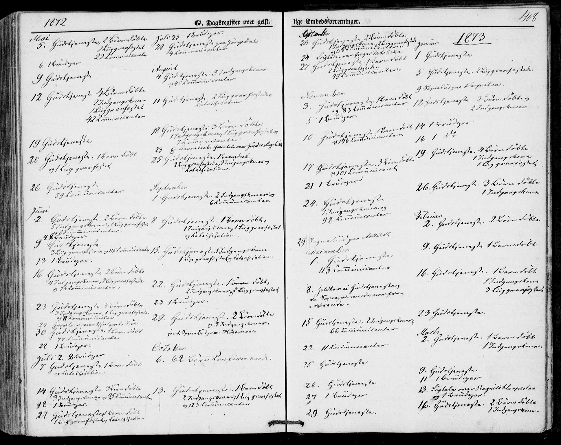 Bø kirkebøker, SAKO/A-257/F/Fa/L0009: Parish register (official) no. 9, 1862-1879, p. 408