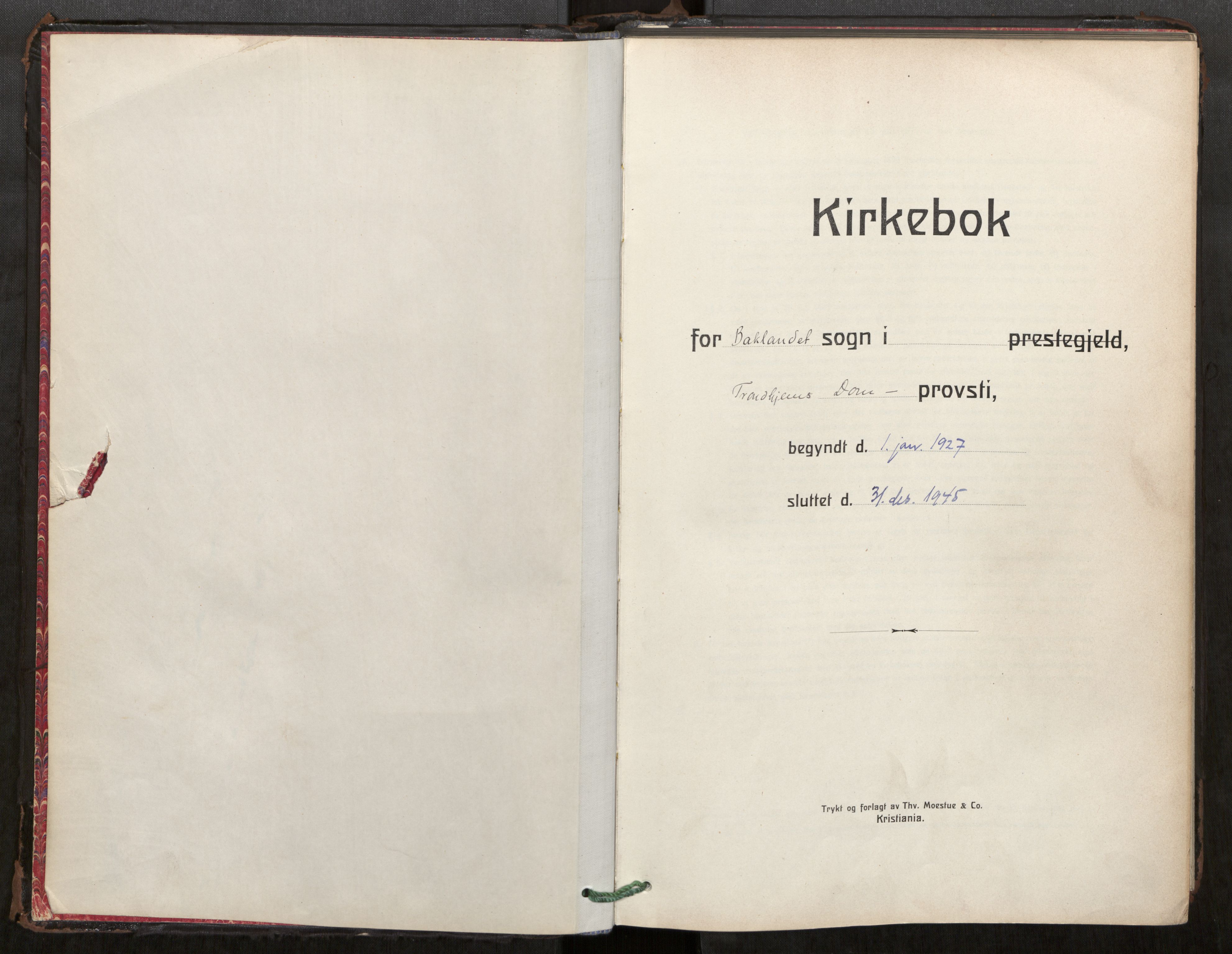 Bakklandet sokneprestkontor, SAT/A-1127: Parish register (official) no. 604A33, 1927-1945