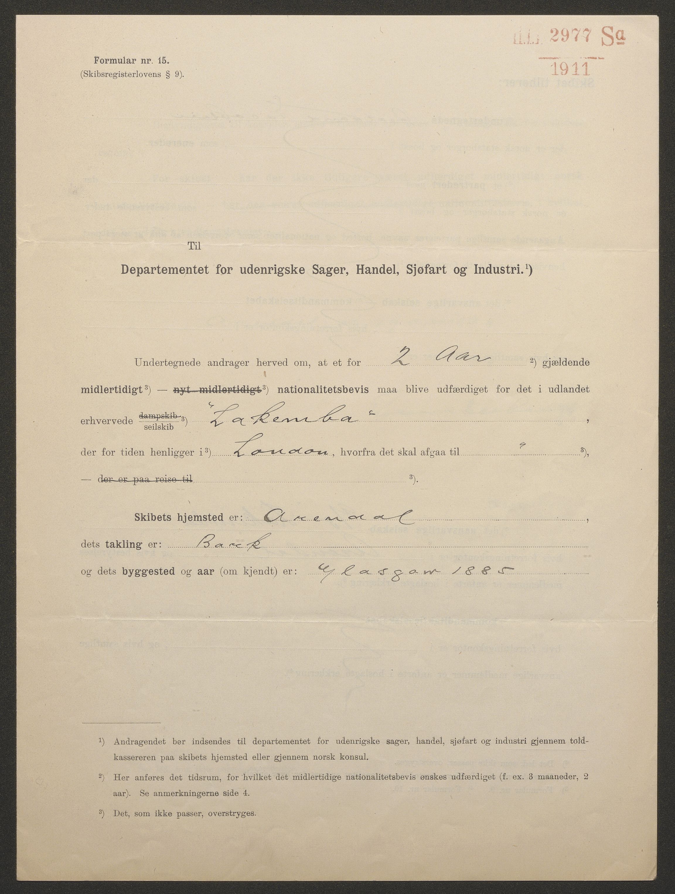 Sjøfartsdirektoratet med forløpere, skipsmapper slettede skip, AV/RA-S-4998/F/Fa/L0638: --, 1866-1933, p. 61