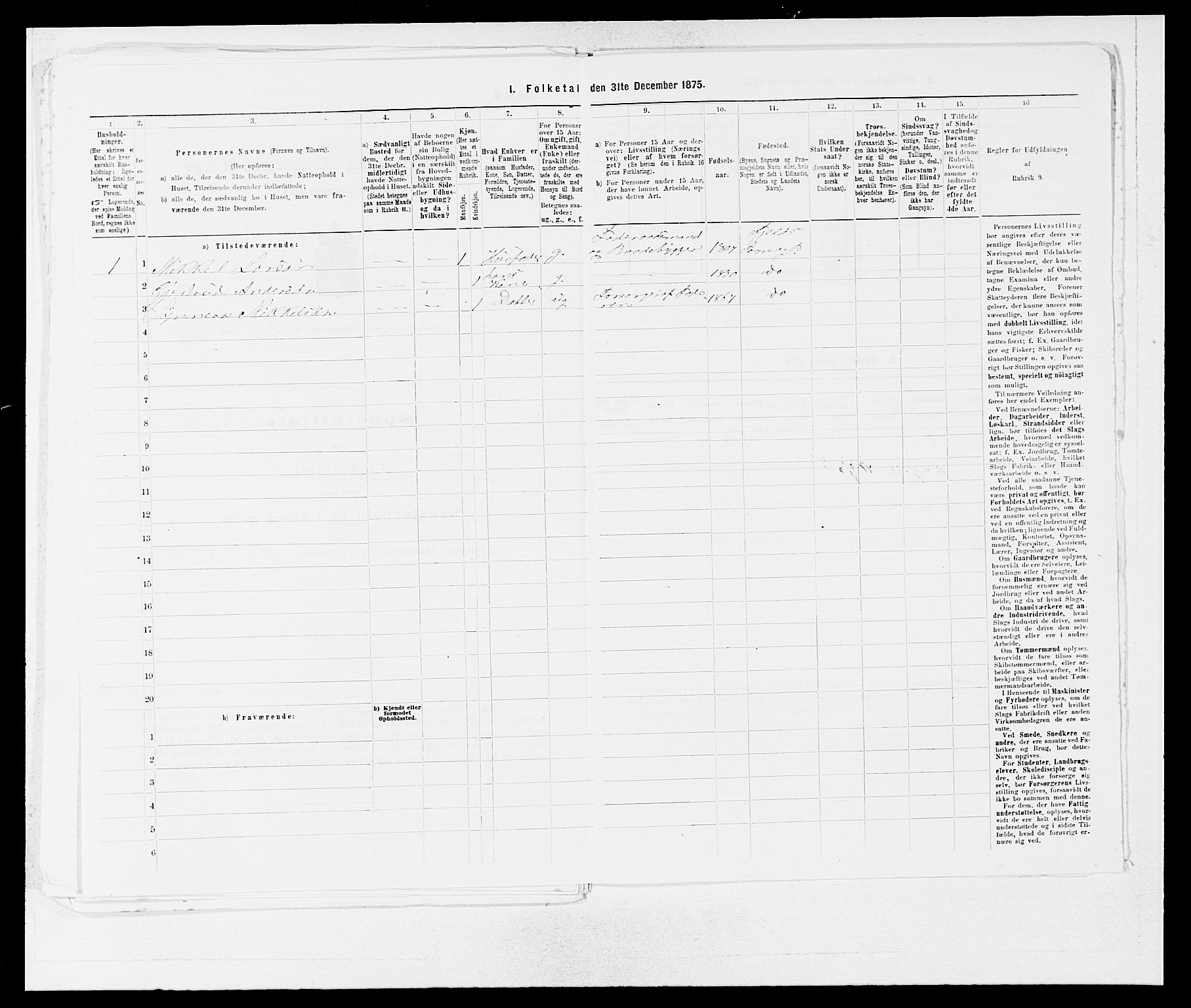 SAB, 1875 census for 1246P Fjell, 1875, p. 284