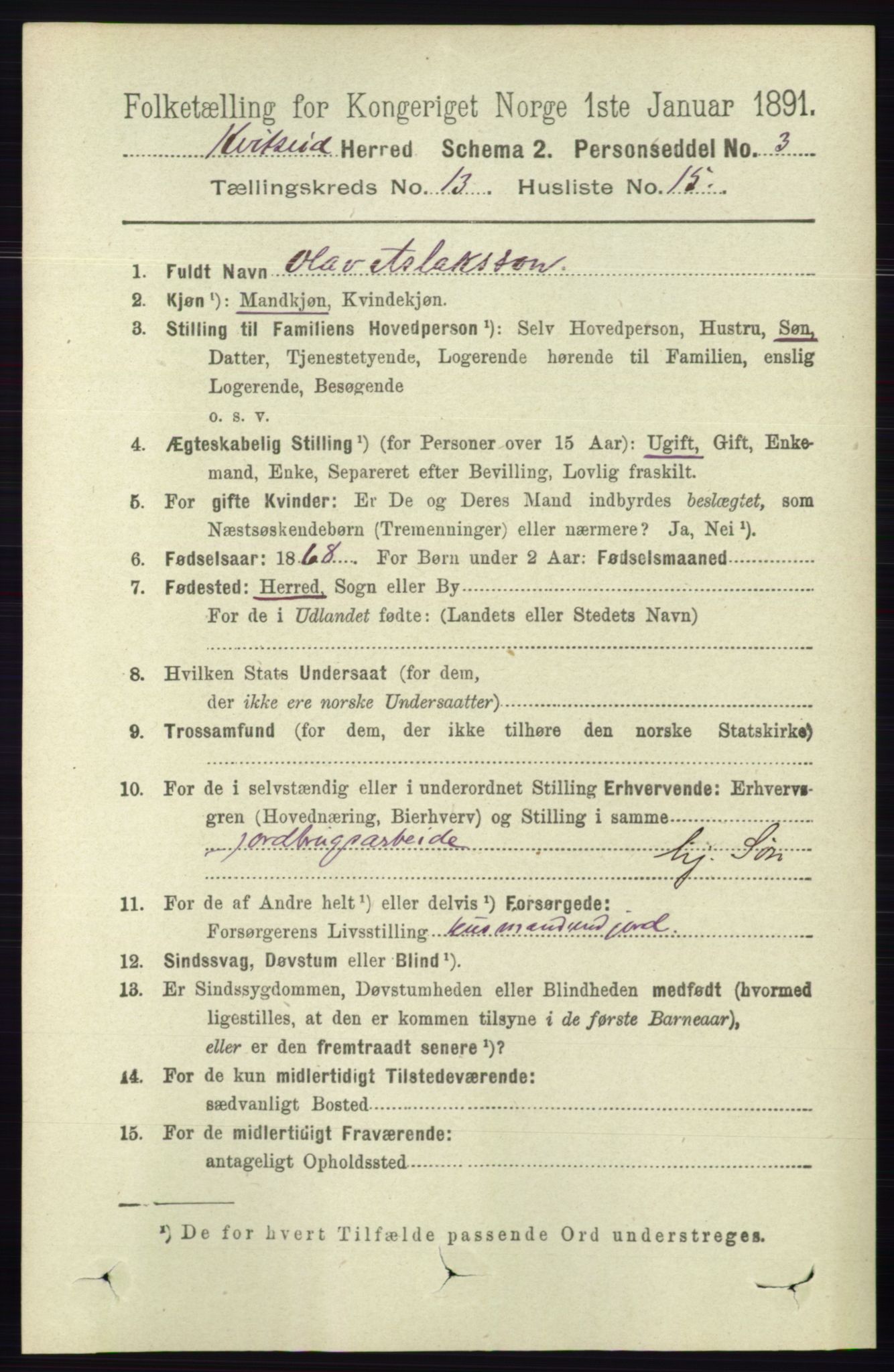 RA, 1891 census for 0829 Kviteseid, 1891, p. 3150