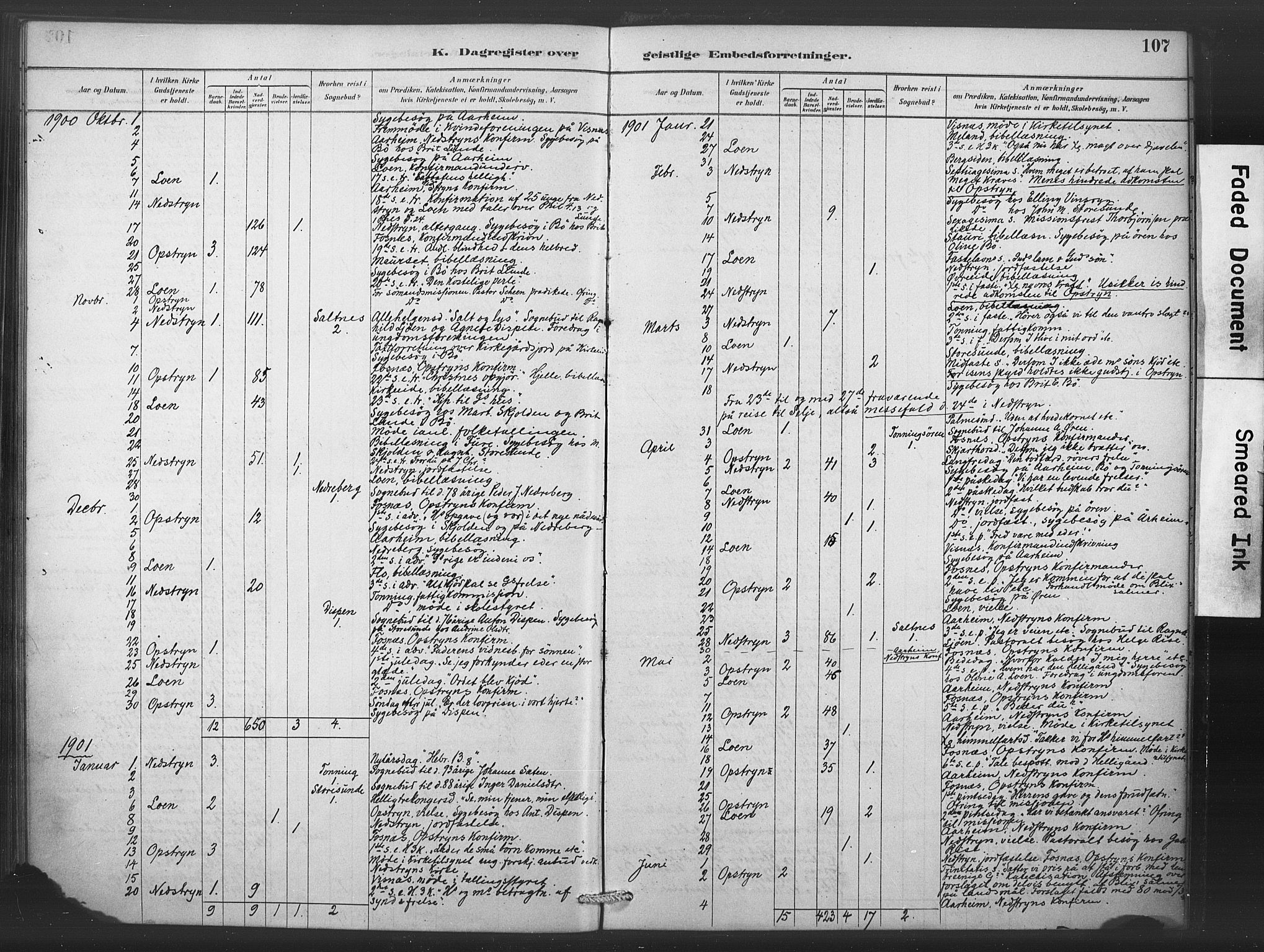 Stryn Sokneprestembete, SAB/A-82501: Parish register (official) no. C 1, 1878-1907, p. 107