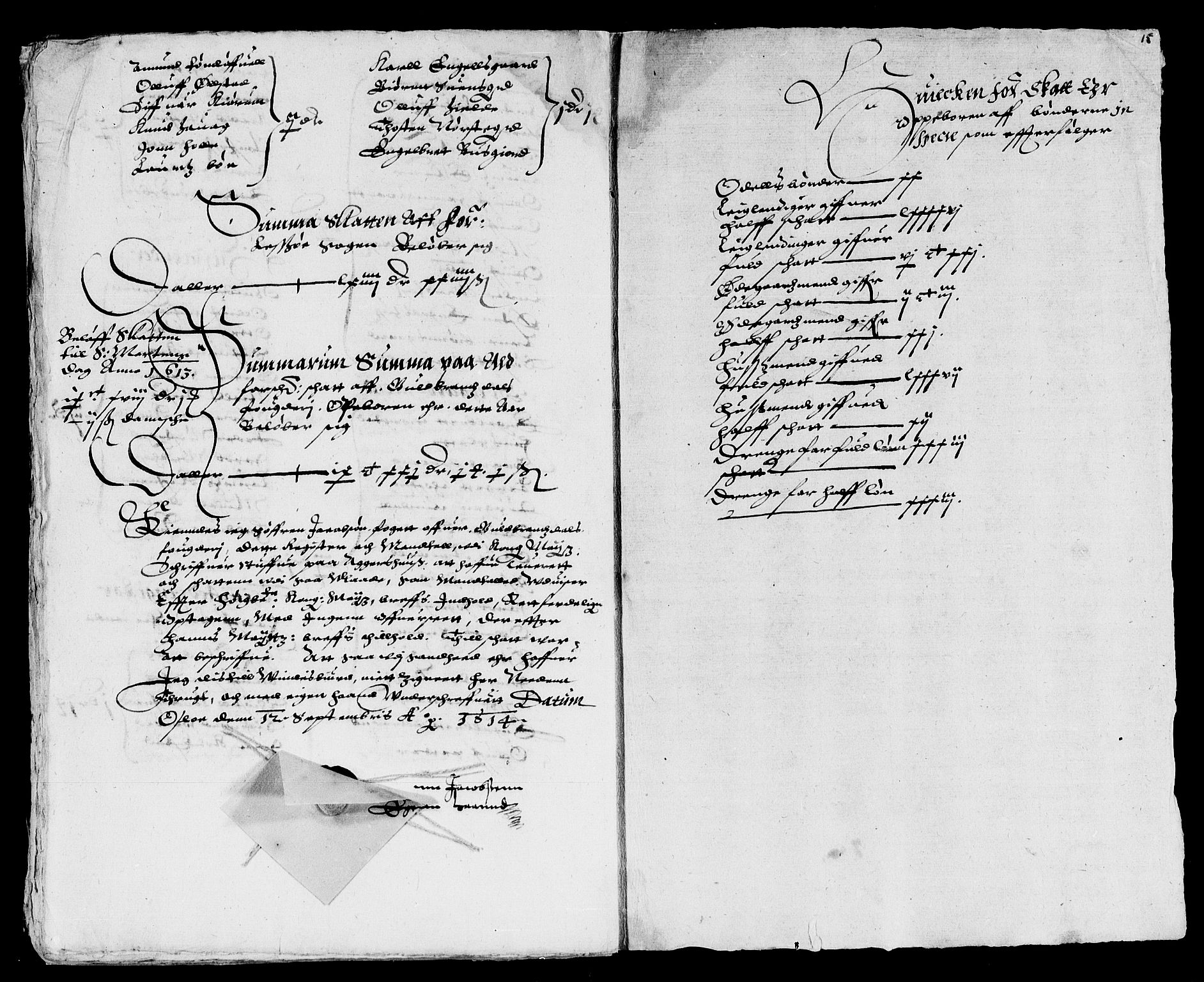 Rentekammeret inntil 1814, Reviderte regnskaper, Lensregnskaper, AV/RA-EA-5023/R/Rb/Rba/L0036: Akershus len, 1614-1615