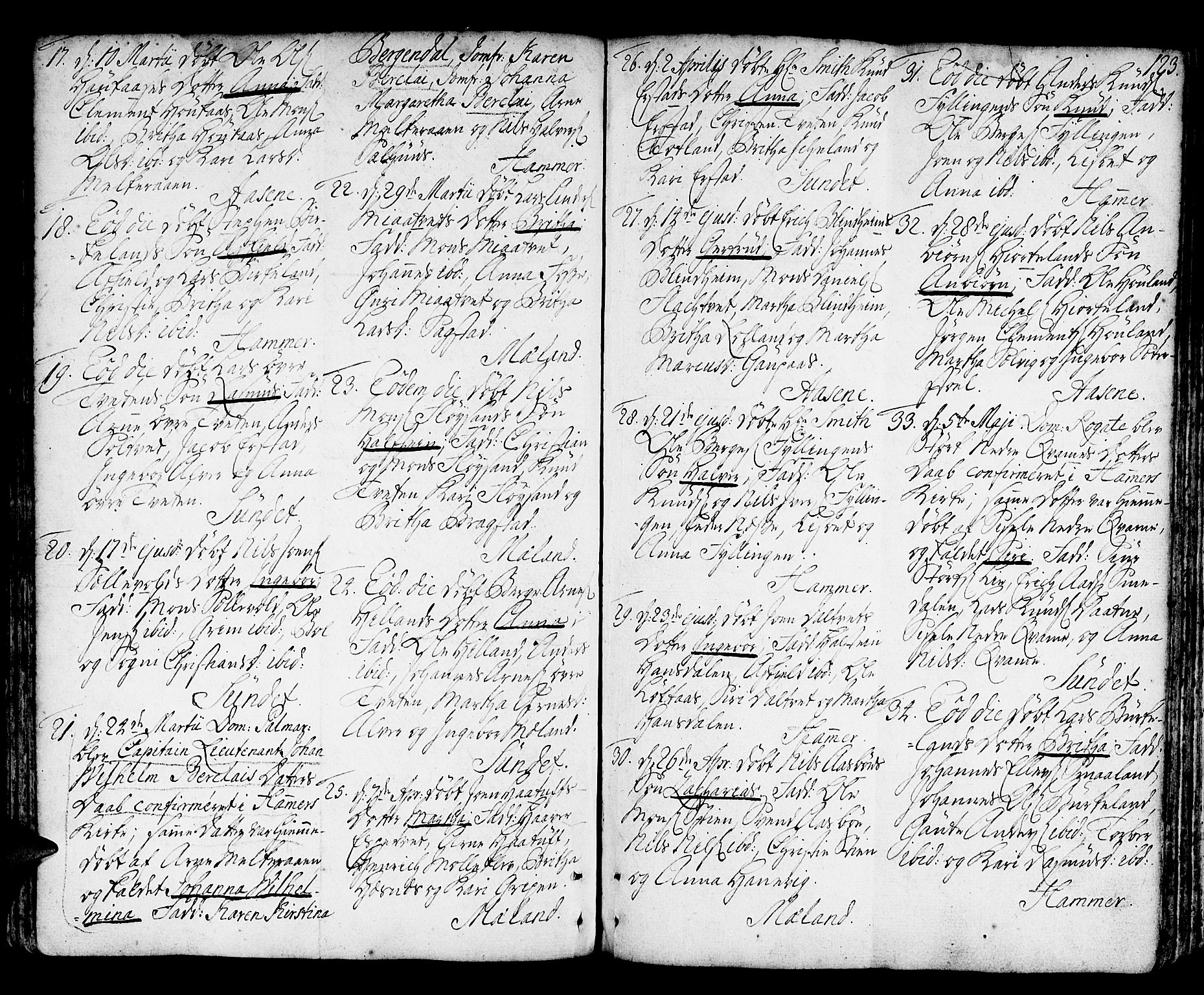 Hamre sokneprestembete, AV/SAB-A-75501/H/Ha/Haa/Haaa/L0007: Parish register (official) no. A 7, 1762-1777, p. 123