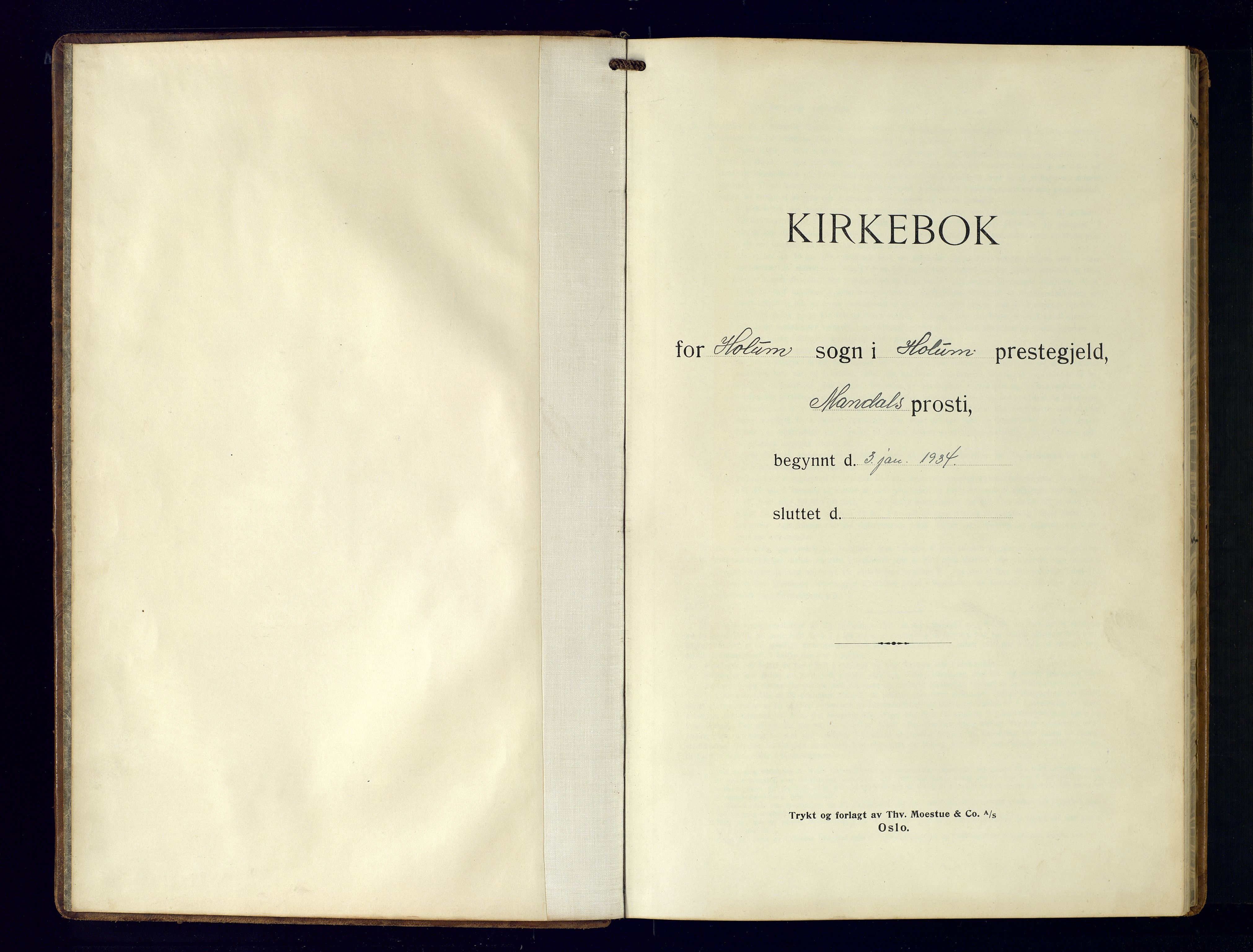 Holum sokneprestkontor, SAK/1111-0022/F/Fb/Fba/L0007: Parish register (copy) no. B-7, 1933-1960