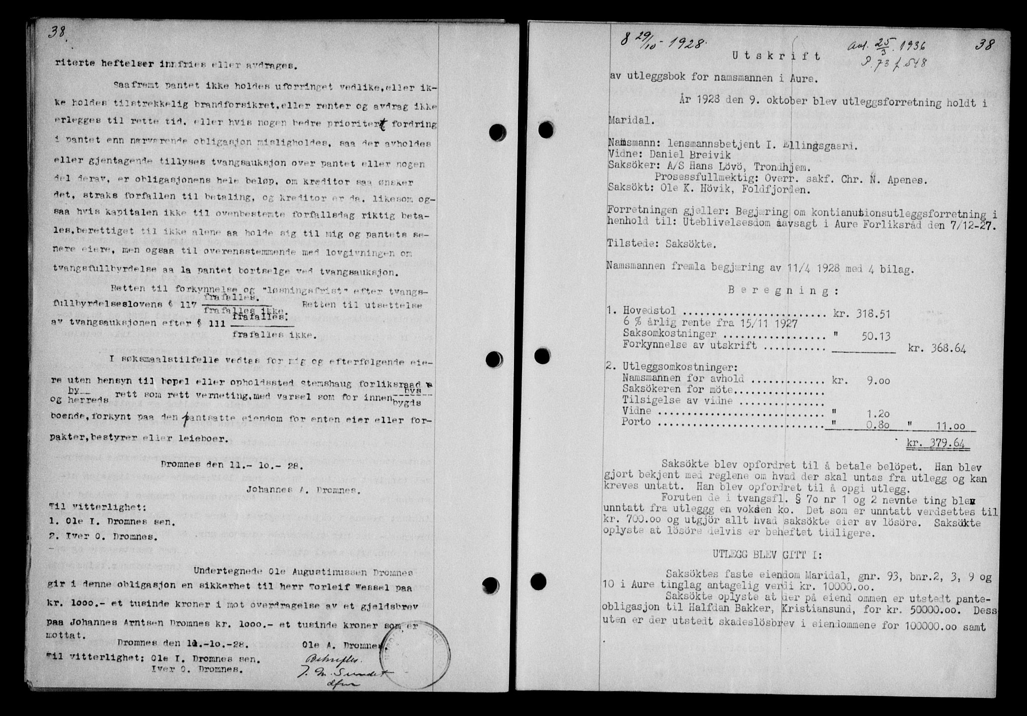 Nordmøre sorenskriveri, AV/SAT-A-4132/1/2/2Ca/L0065: Mortgage book no. 55, 1928-1929, Deed date: 29.10.1928