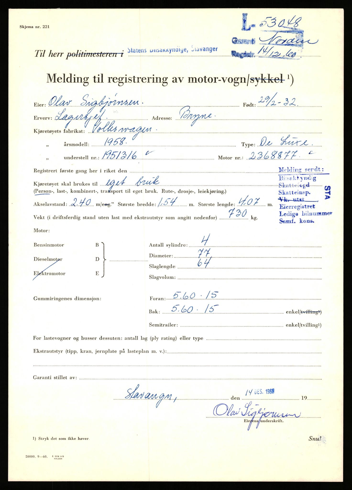 Stavanger trafikkstasjon, AV/SAST-A-101942/0/F/L0053: L-52900 - L-54199, 1930-1971, p. 421