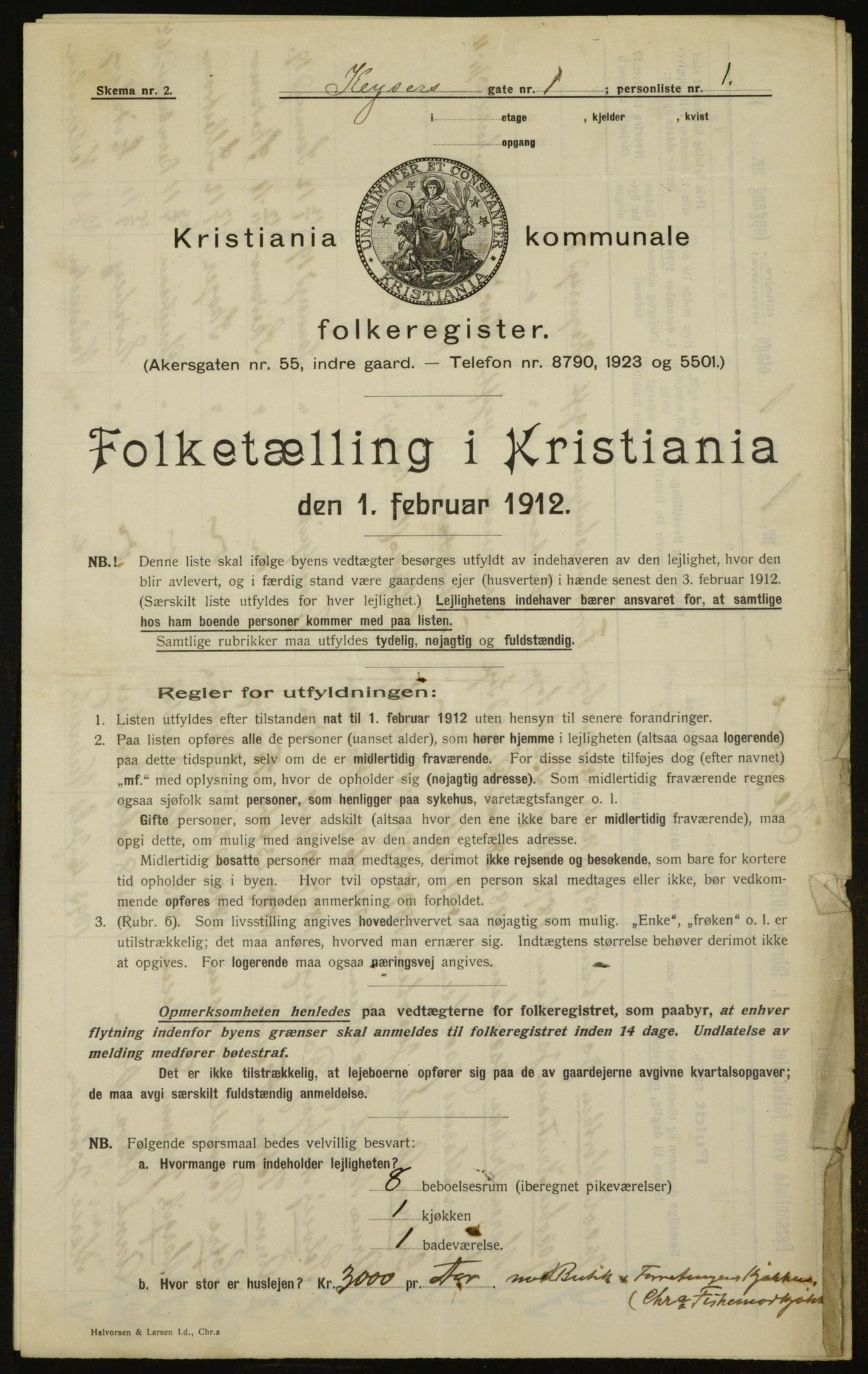 OBA, Municipal Census 1912 for Kristiania, 1912, p. 49490