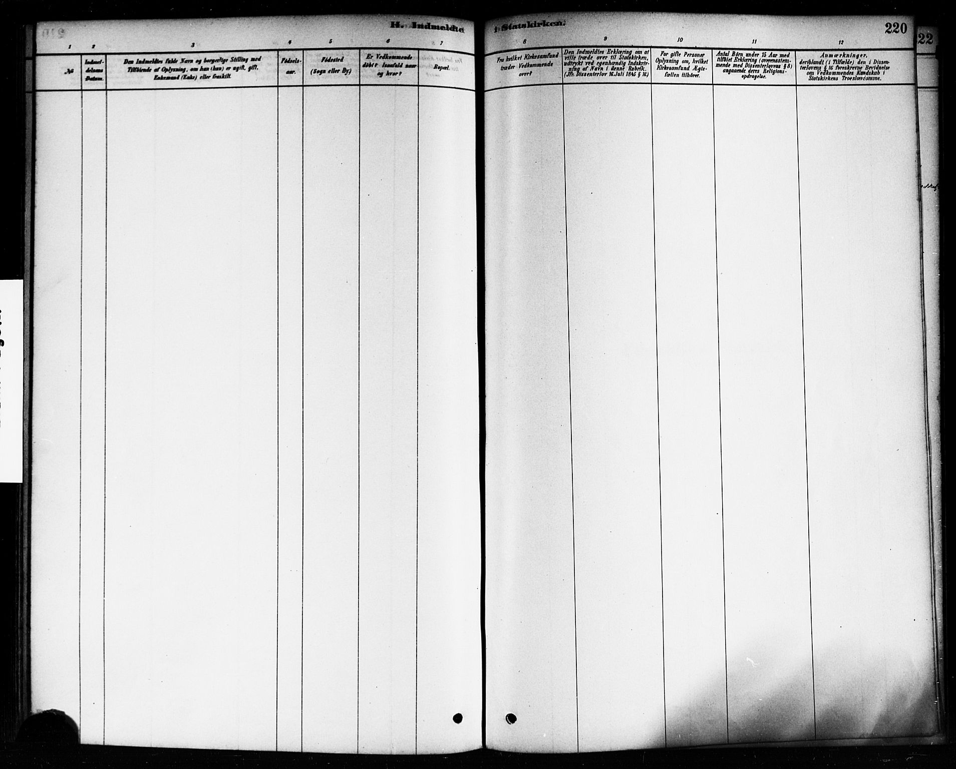 Aremark prestekontor Kirkebøker, SAO/A-10899/F/Fb/L0004: Parish register (official) no. II 4, 1878-1895, p. 220