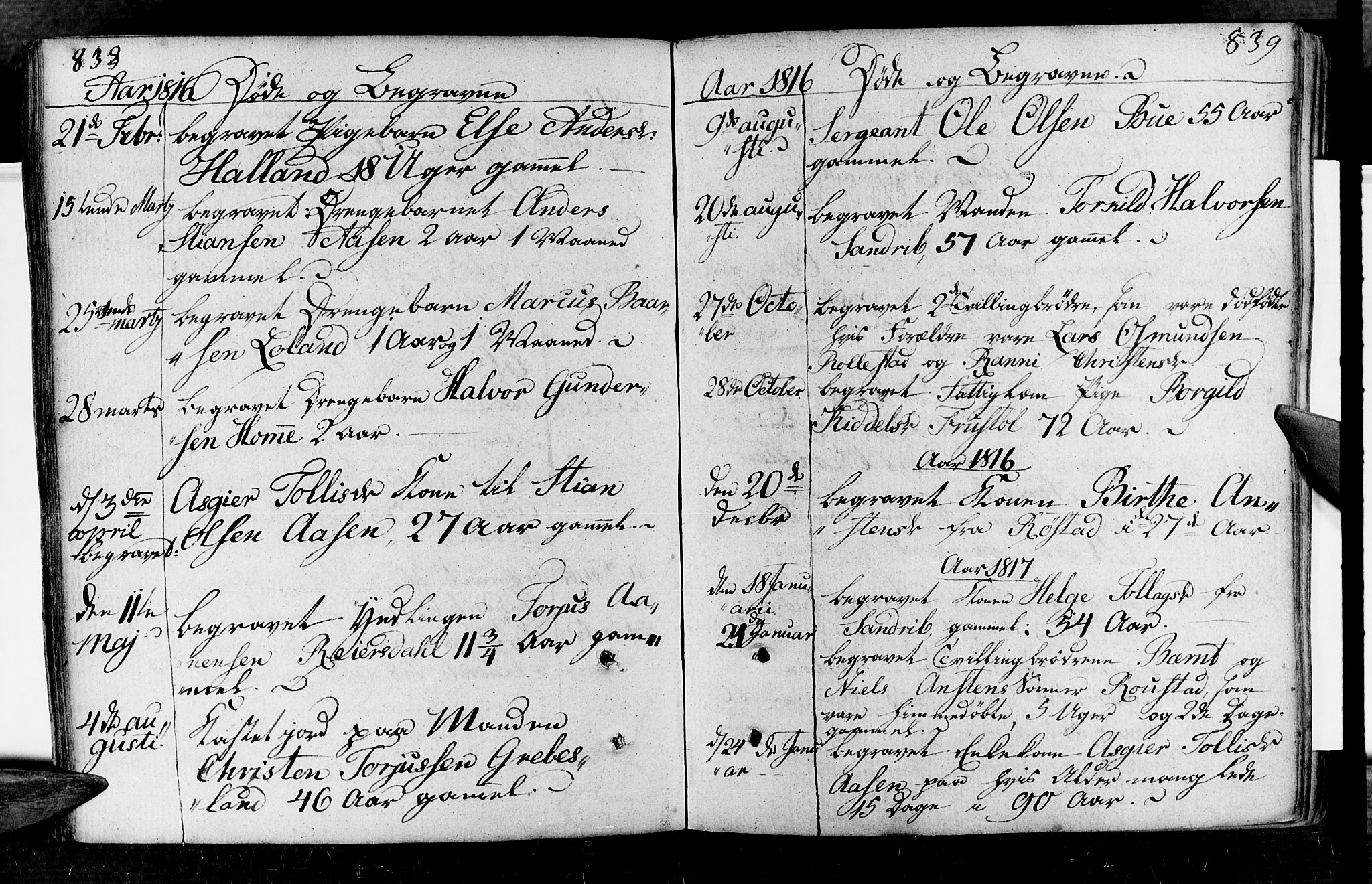 Vennesla sokneprestkontor, AV/SAK-1111-0045/Fa/Fac/L0002: Parish register (official) no. A 2, 1785-1834, p. 838-839